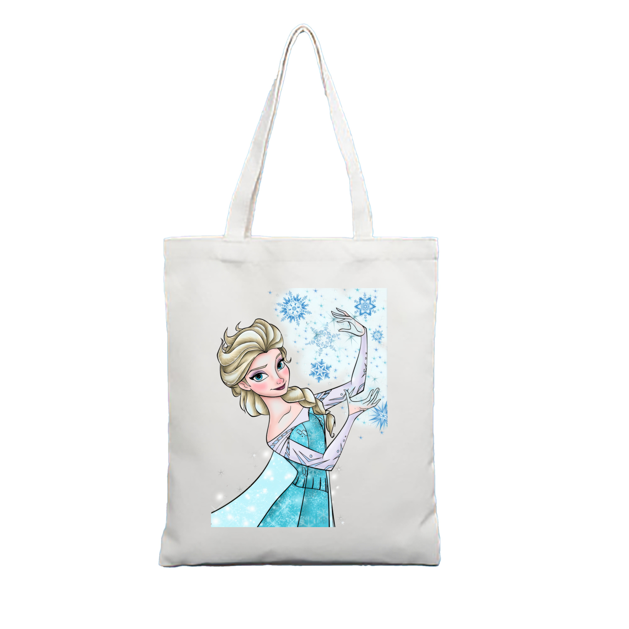 （画像用） アナと雪の女王 アンナ エルサ Frozen Anna Elsa 縦型キャンバス生地手提げバッグ　トートバッグ