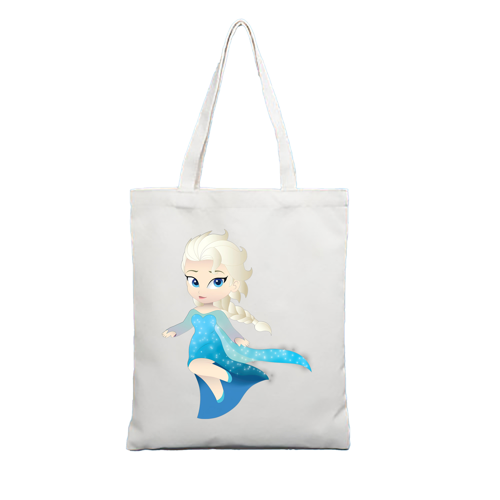 （画像用） アナと雪の女王 アンナ エルサ Frozen Anna Elsa 縦型キャンバス生地手提げバッグ　トートバッグ