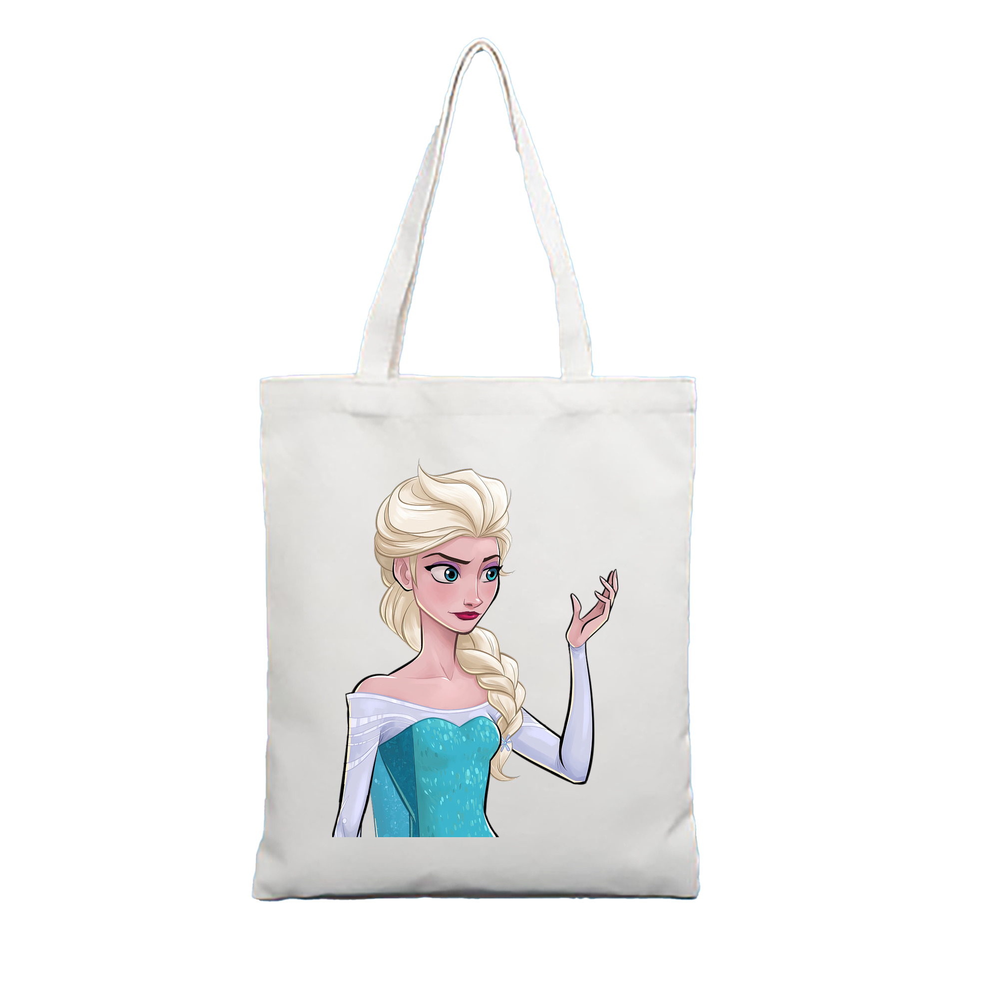 （画像用） アナと雪の女王 アンナ エルサ Frozen Anna Elsa 縦型キャンバス生地手提げバッグ　トートバッグ