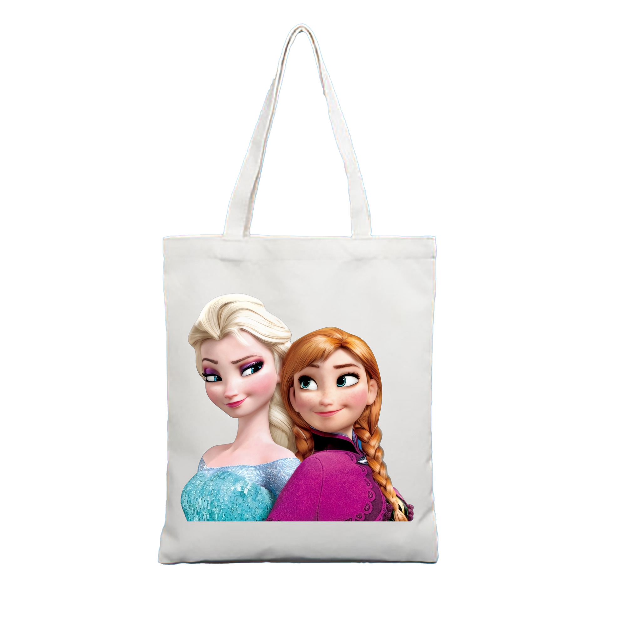 （画像用） アナと雪の女王 アンナ エルサ Frozen Anna Elsa 縦型キャンバス生地手提げバッグ　トートバッグ