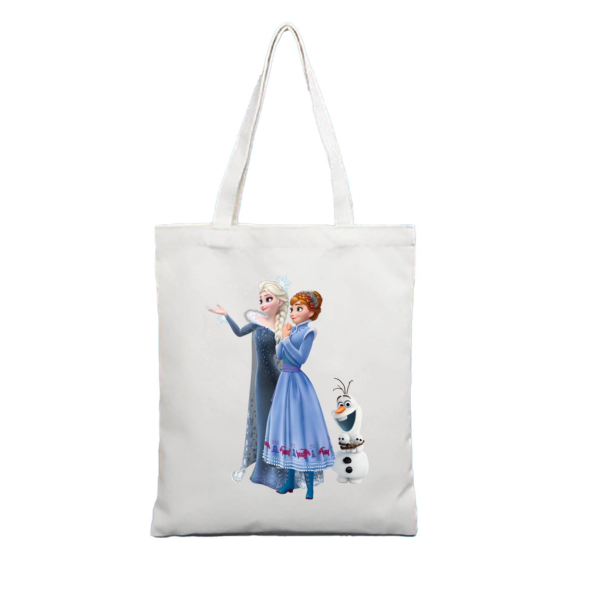 （画像用） アナと雪の女王 アンナ エルサ Frozen Anna Elsa 縦型キャンバス生地手提げバッグ　トートバッグ