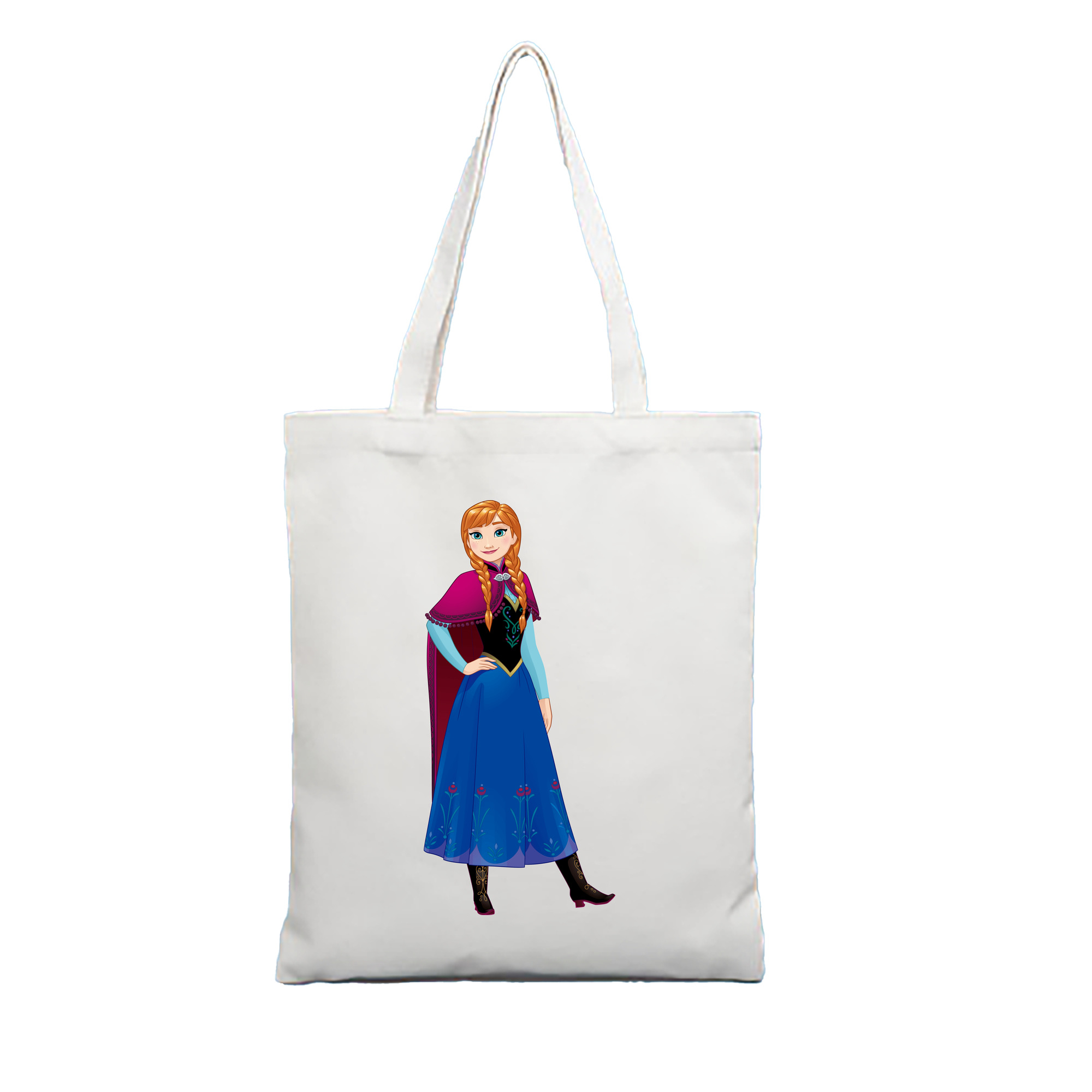 （画像用） アナと雪の女王 アンナ エルサ Frozen Anna Elsa 縦型キャンバス生地手提げバッグ　トートバッグ