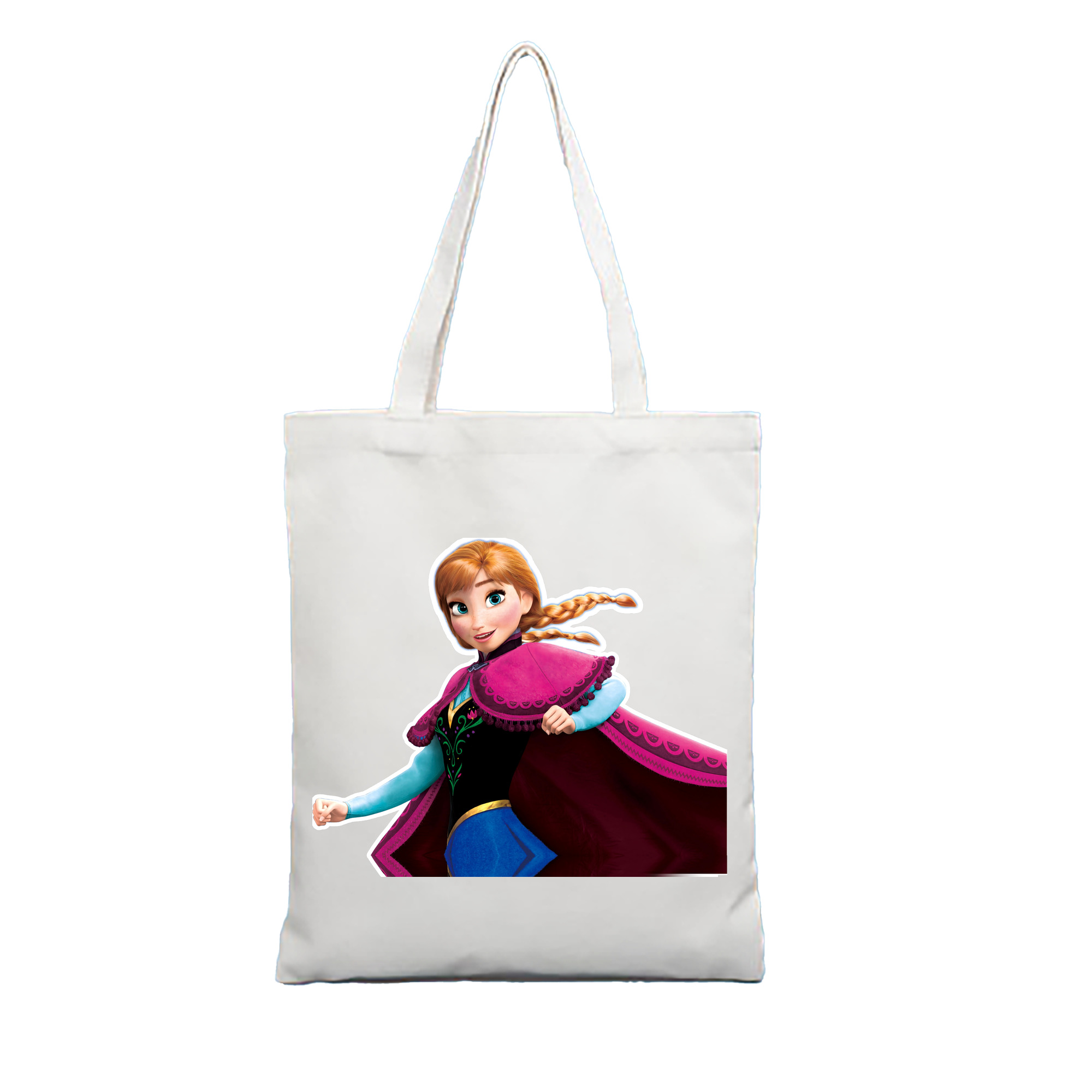 （画像用） アナと雪の女王 アンナ エルサ Frozen Anna Elsa 縦型キャンバス生地手提げバッグ　トートバッグ