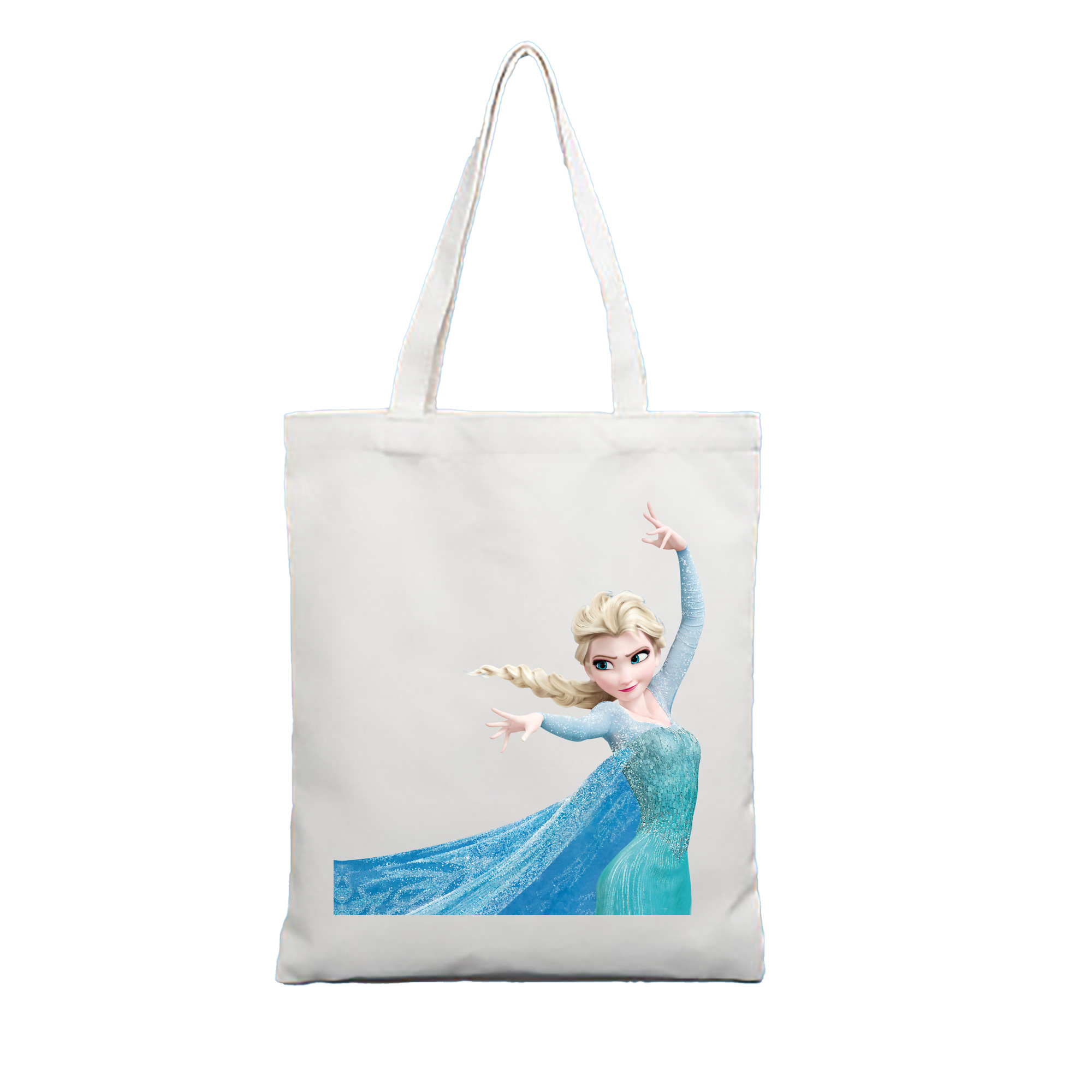 （画像用） アナと雪の女王 アンナ エルサ Frozen Anna Elsa 縦型キャンバス生地手提げバッグ　トートバッグ