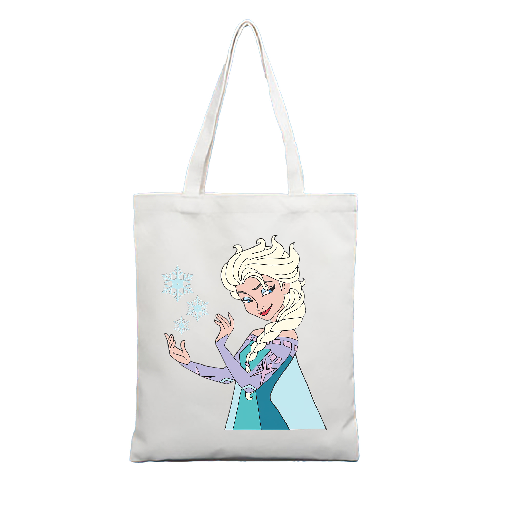 （画像用） アナと雪の女王 アンナ エルサ Frozen Anna Elsa 縦型キャンバス生地手提げバッグ　トートバッグ