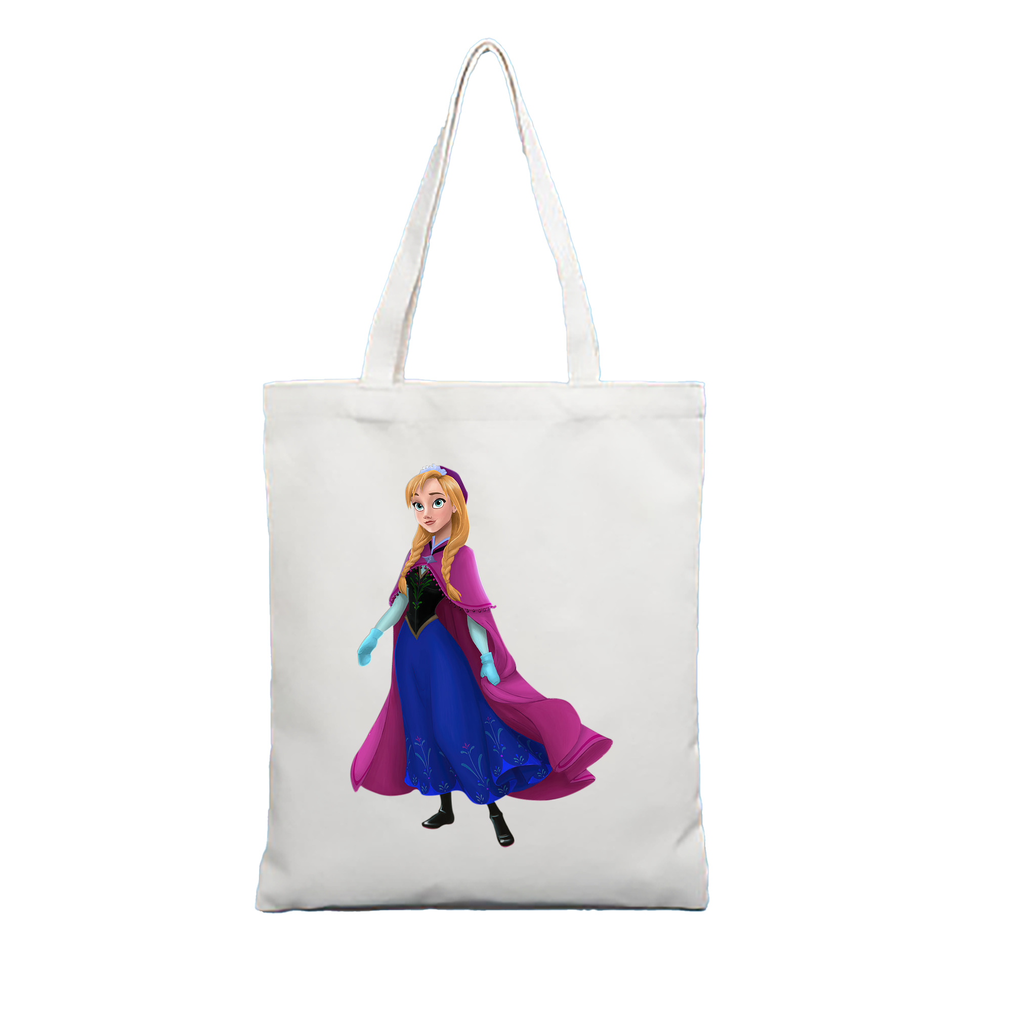 （画像用） アナと雪の女王 アンナ エルサ Frozen Anna Elsa 縦型キャンバス生地手提げバッグ　トートバッグ