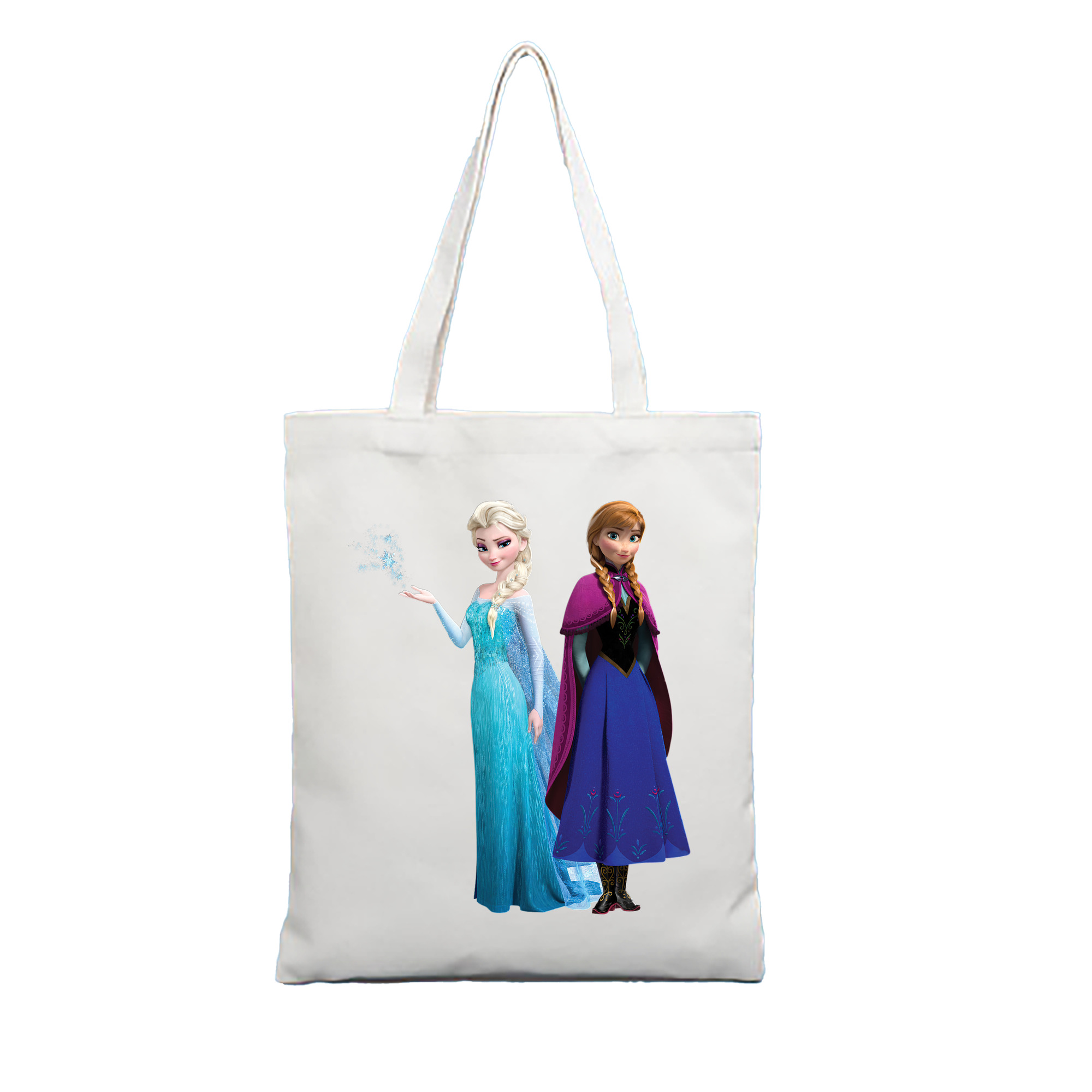 （画像用） アナと雪の女王 アンナ エルサ Frozen Anna Elsa 縦型キャンバス生地手提げバッグ　トートバッグ