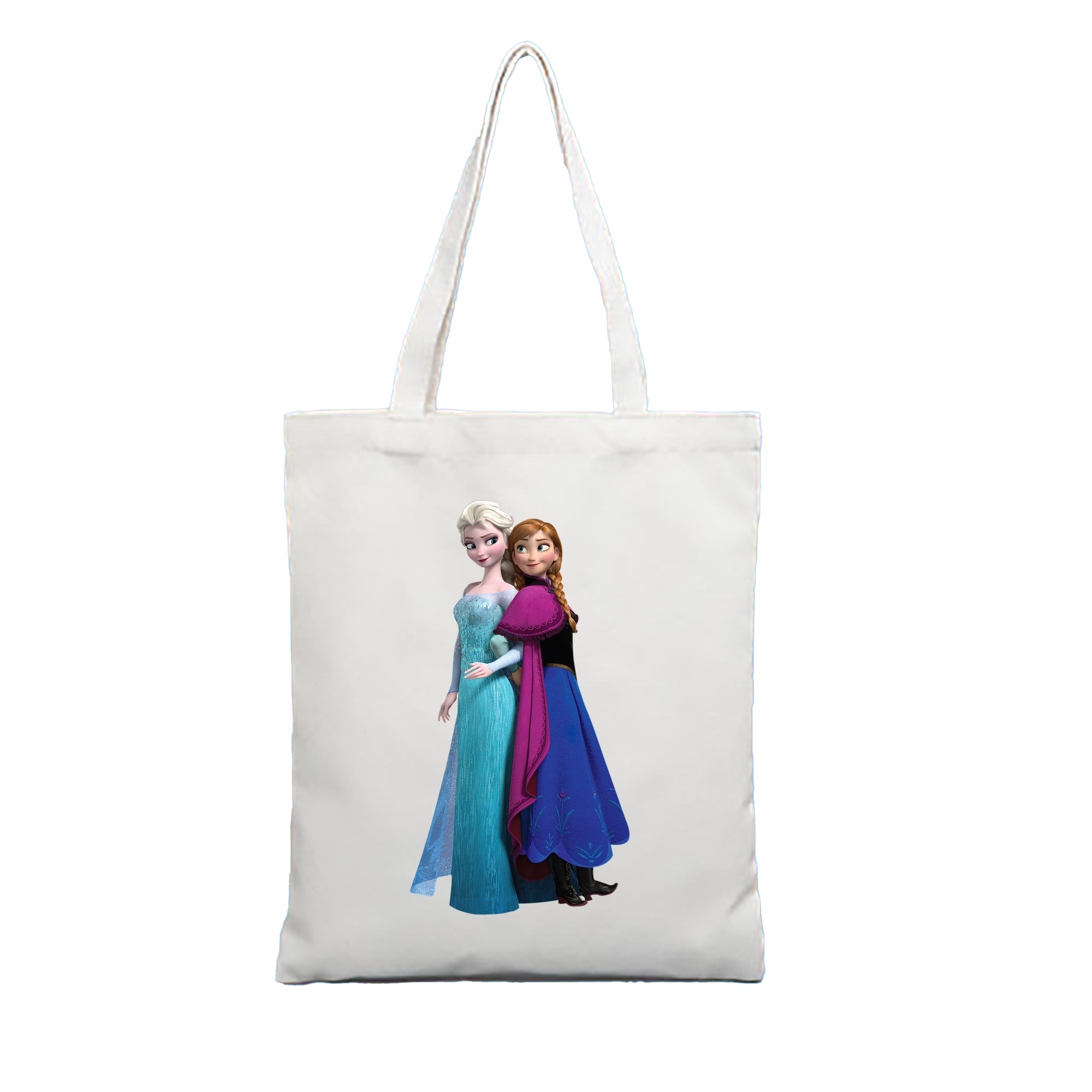 （画像用） アナと雪の女王 アンナ エルサ Frozen Anna Elsa 縦型キャンバス生地手提げバッグ　トートバッグ