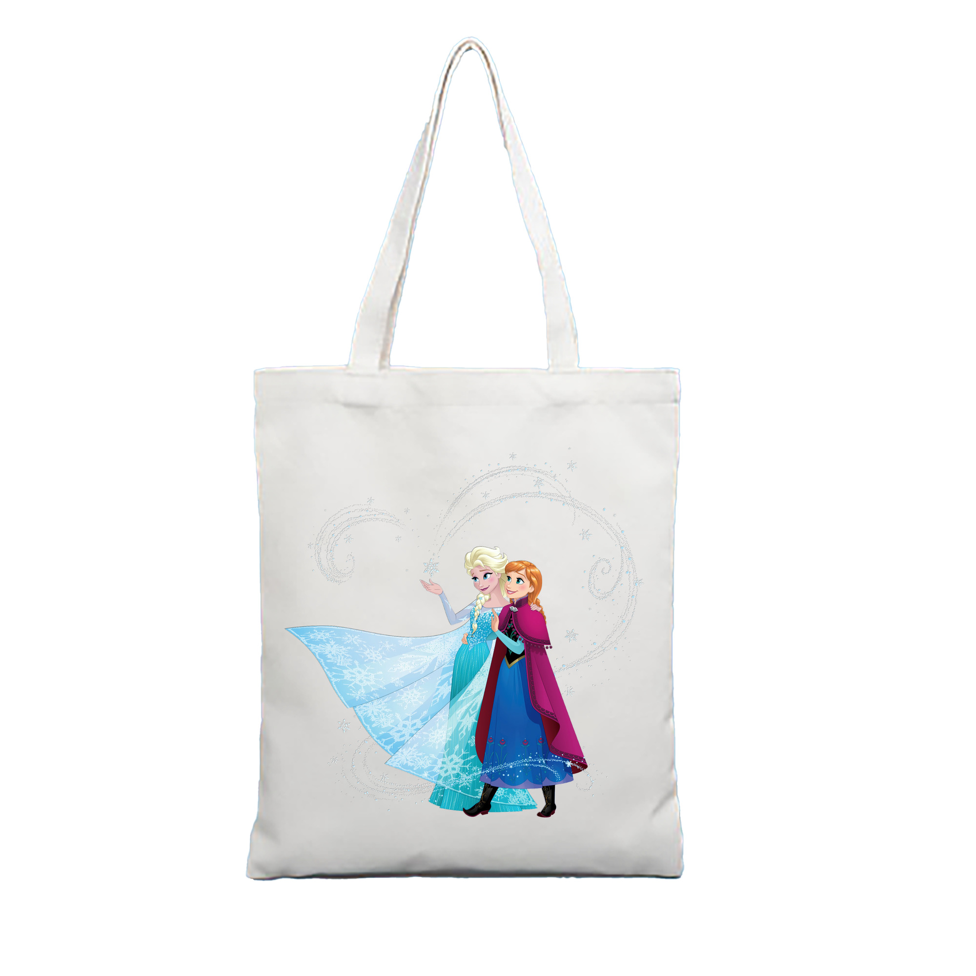 （画像用） アナと雪の女王 アンナ エルサ Frozen Anna Elsa 縦型キャンバス生地手提げバッグ　トートバッグ