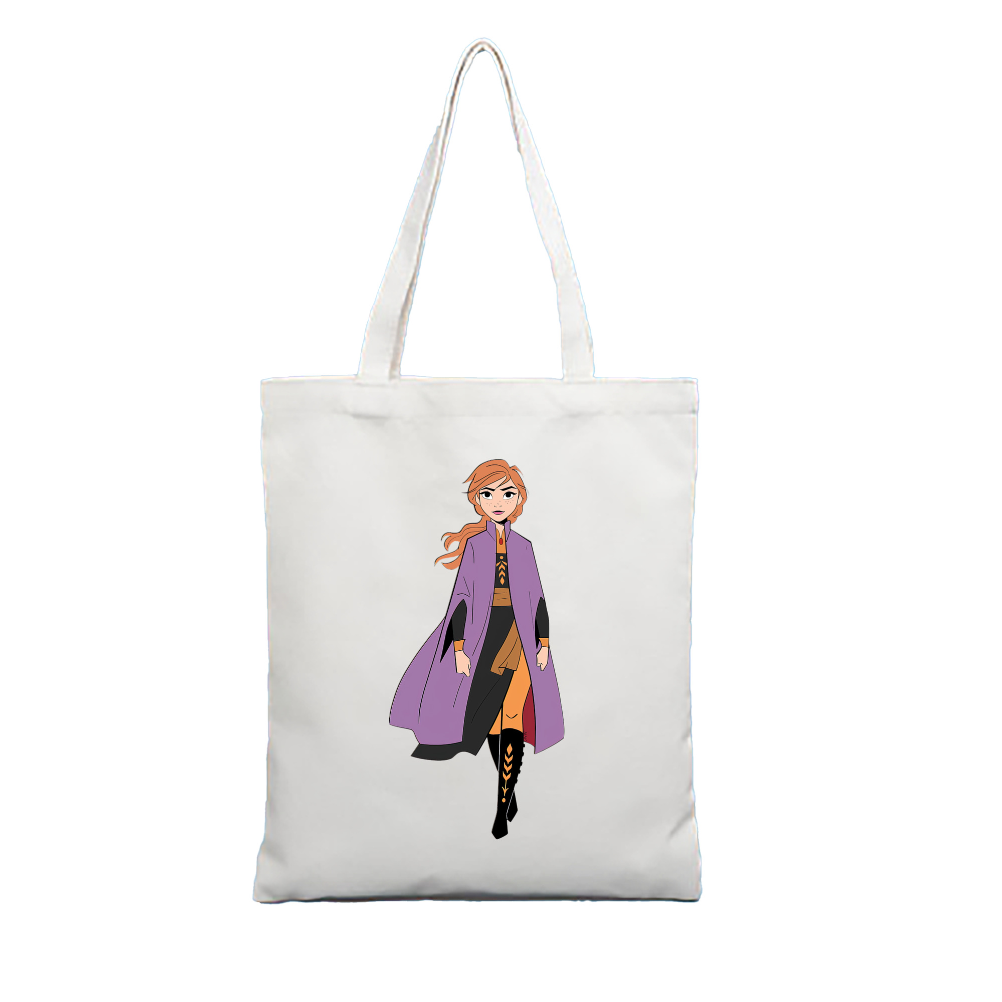 （画像用） アナと雪の女王 アンナ エルサ Frozen Anna Elsa 縦型キャンバス生地手提げバッグ　トートバッグ