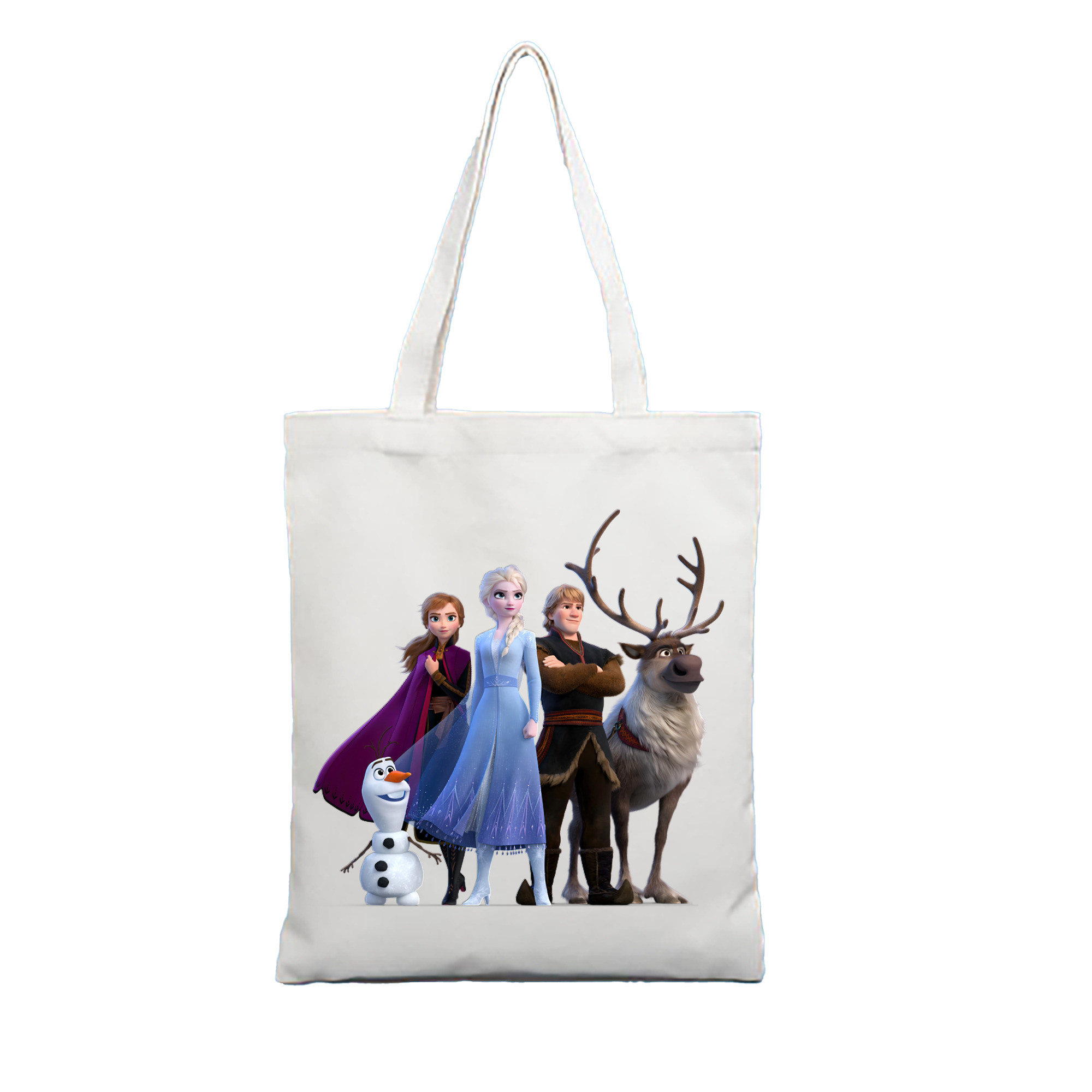 （画像用） アナと雪の女王 アンナ エルサ Frozen Anna Elsa 縦型キャンバス生地手提げバッグ　トートバッグ