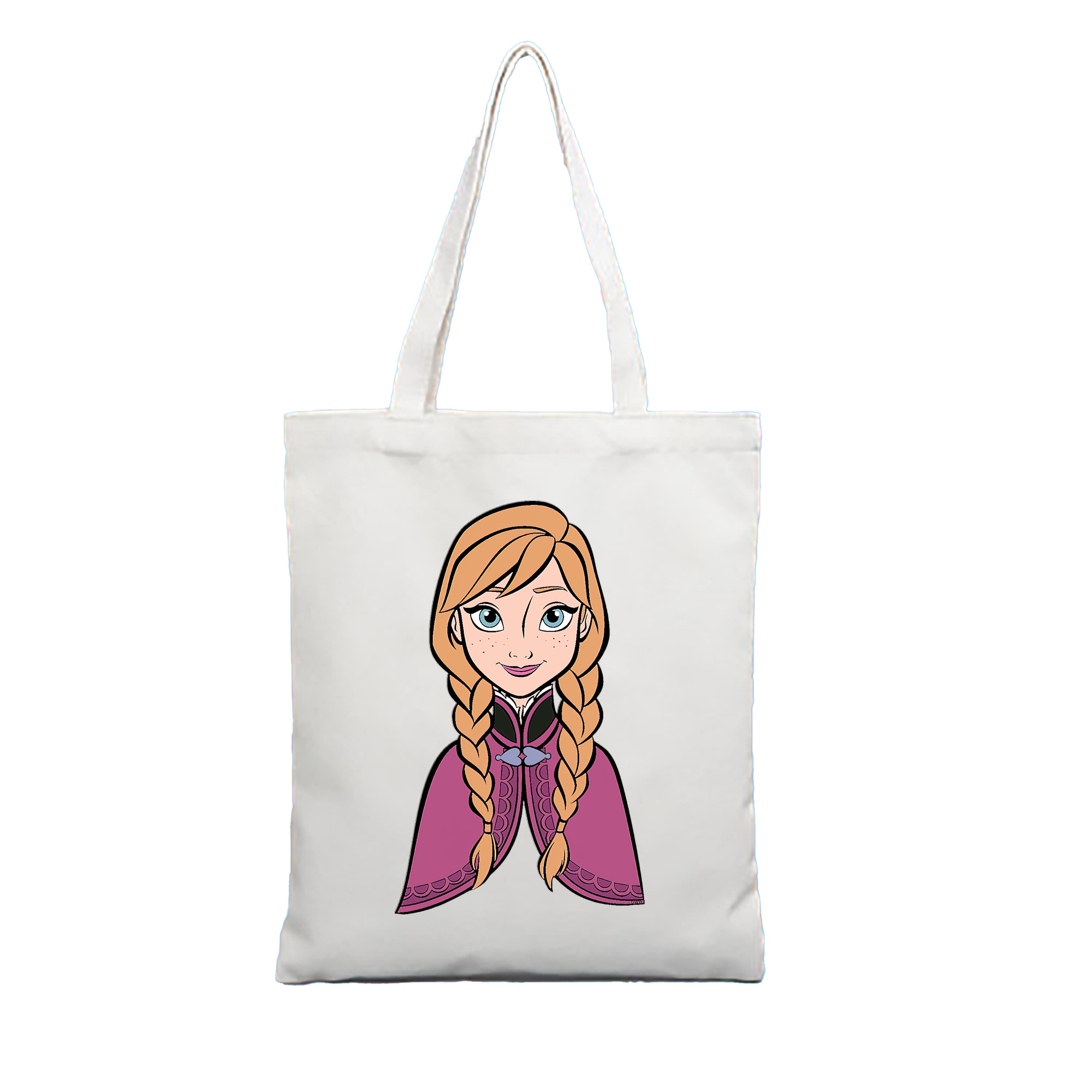 （画像用） アナと雪の女王 アンナ エルサ Frozen Anna Elsa 縦型キャンバス生地手提げバッグ　トートバッグ