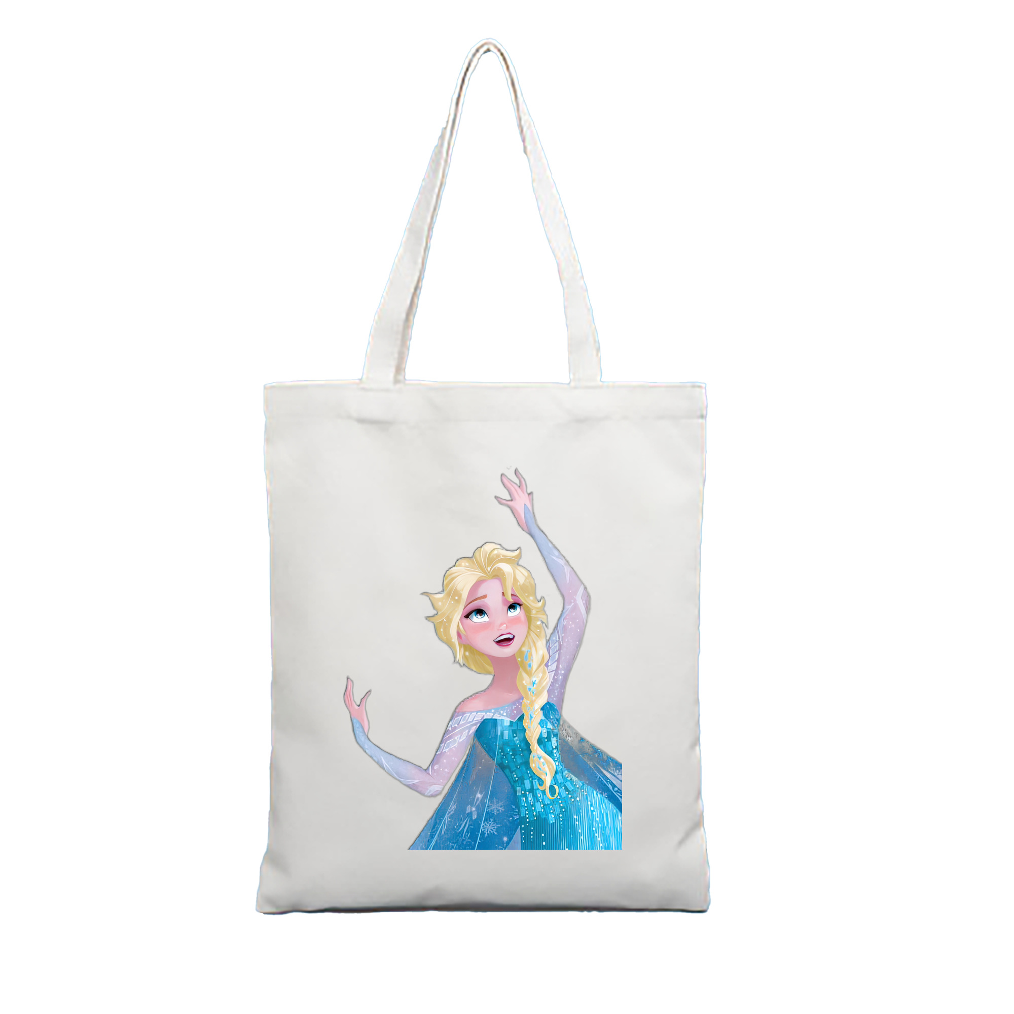 （画像用） アナと雪の女王 アンナ エルサ Frozen Anna Elsa 縦型キャンバス生地手提げバッグ　トートバッグ