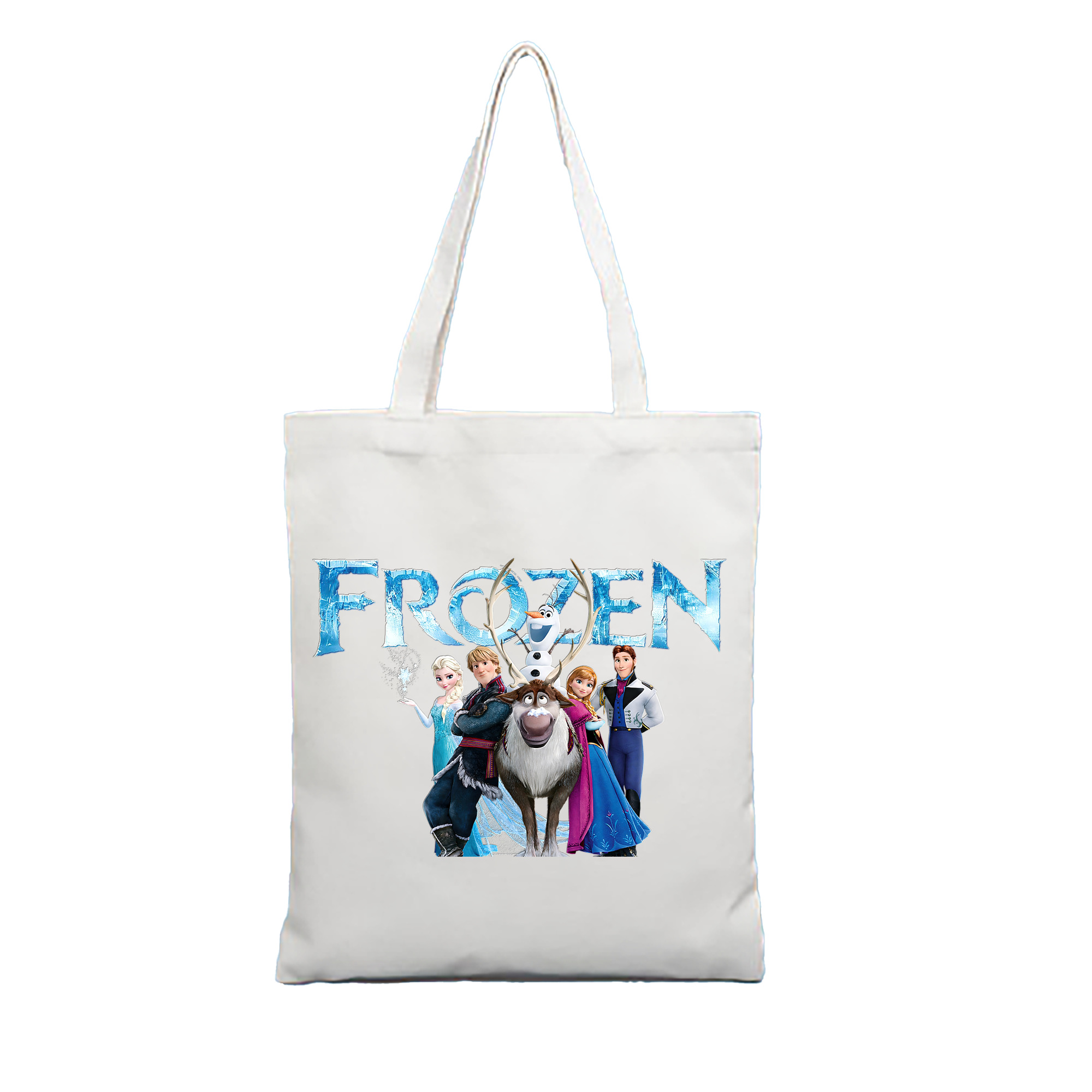 （画像用） アナと雪の女王 アンナ エルサ Frozen Anna Elsa 縦型キャンバス生地手提げバッグ　トートバッグ