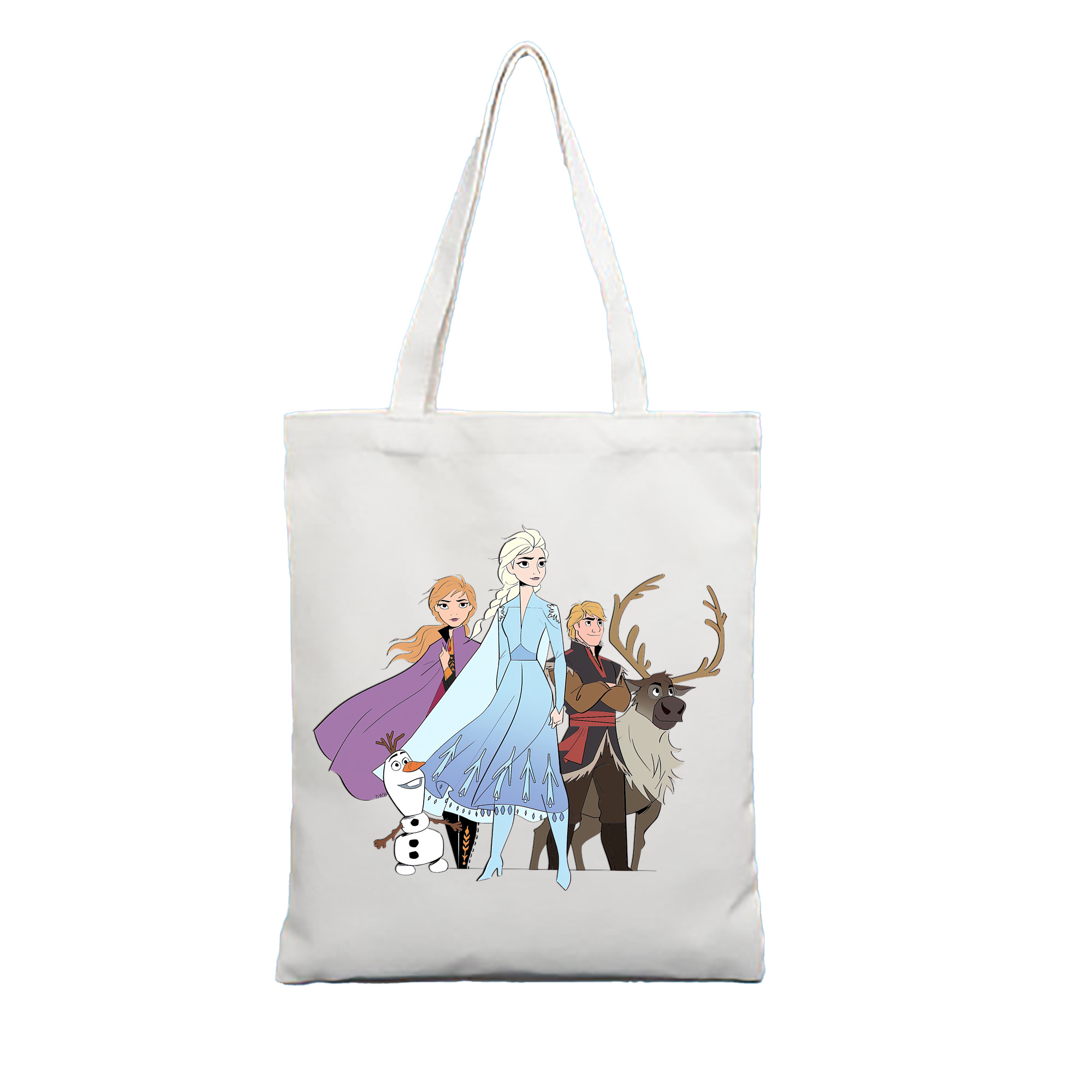 （画像用） アナと雪の女王 アンナ エルサ Frozen Anna Elsa 縦型キャンバス生地手提げバッグ　トートバッグ