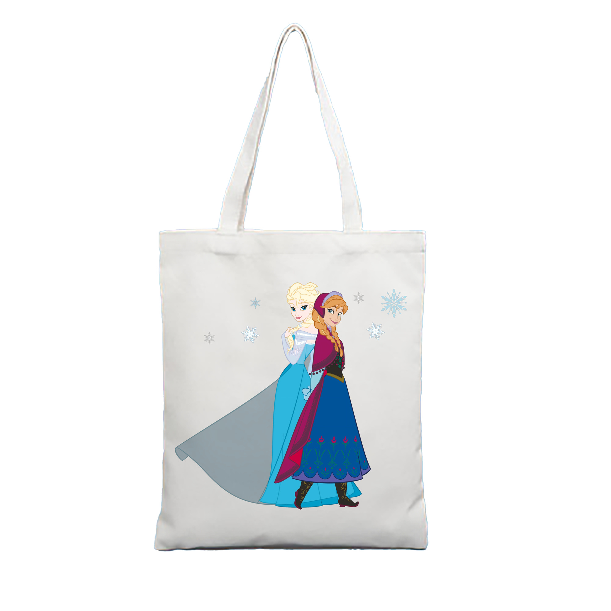 （画像用） アナと雪の女王 アンナ エルサ Frozen Anna Elsa 縦型キャンバス生地手提げバッグ　トートバッグ