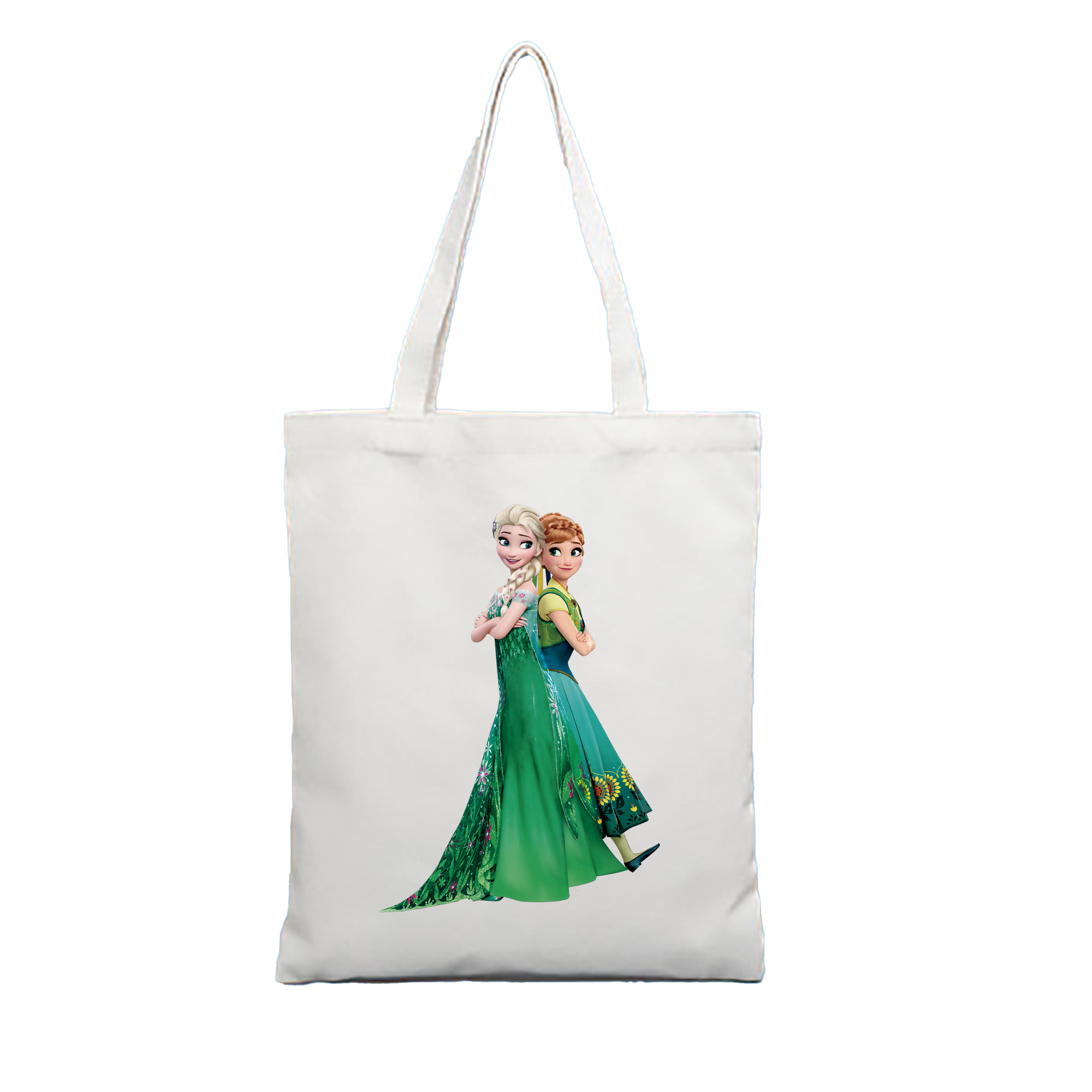 （画像用） アナと雪の女王 アンナ エルサ Frozen Anna Elsa 縦型キャンバス生地手提げバッグ　トートバッグ
