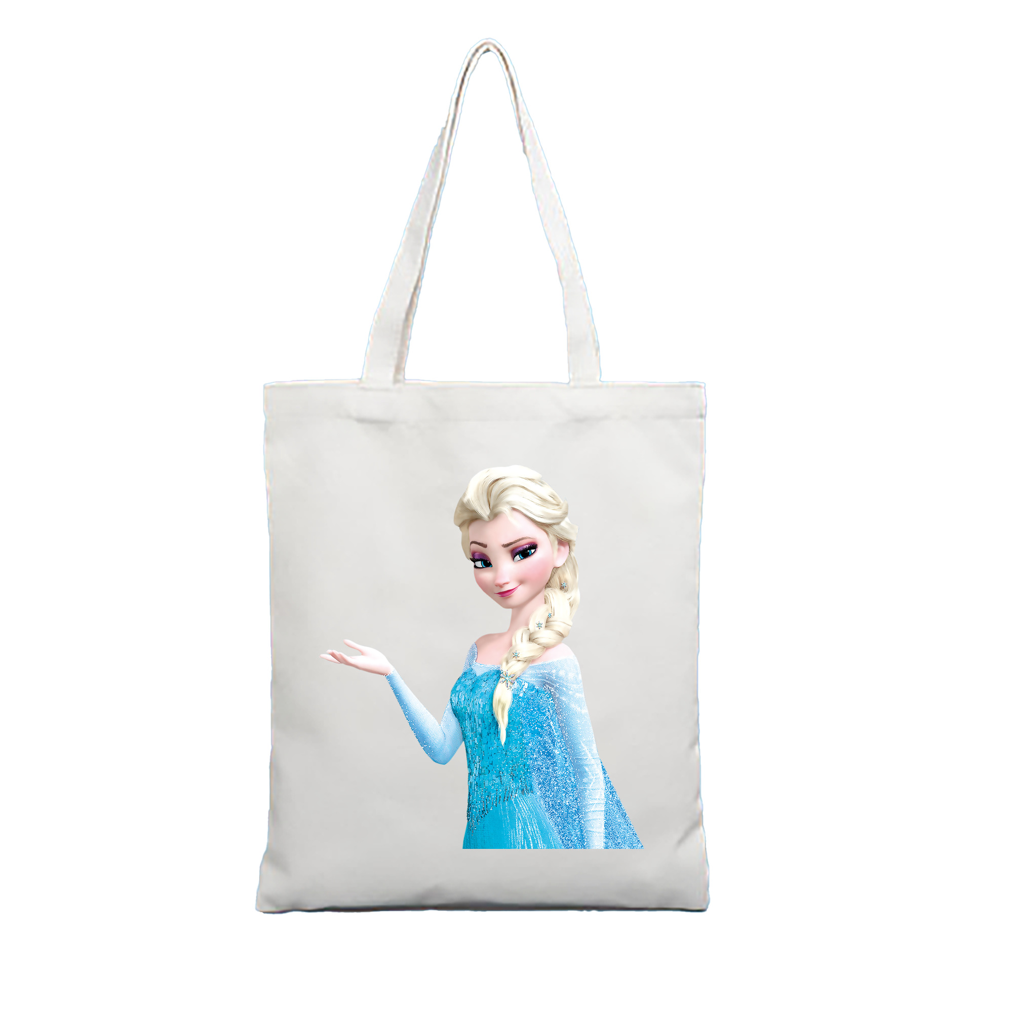 （画像用） アナと雪の女王 アンナ エルサ Frozen Anna Elsa 縦型キャンバス生地手提げバッグ　トートバッグ