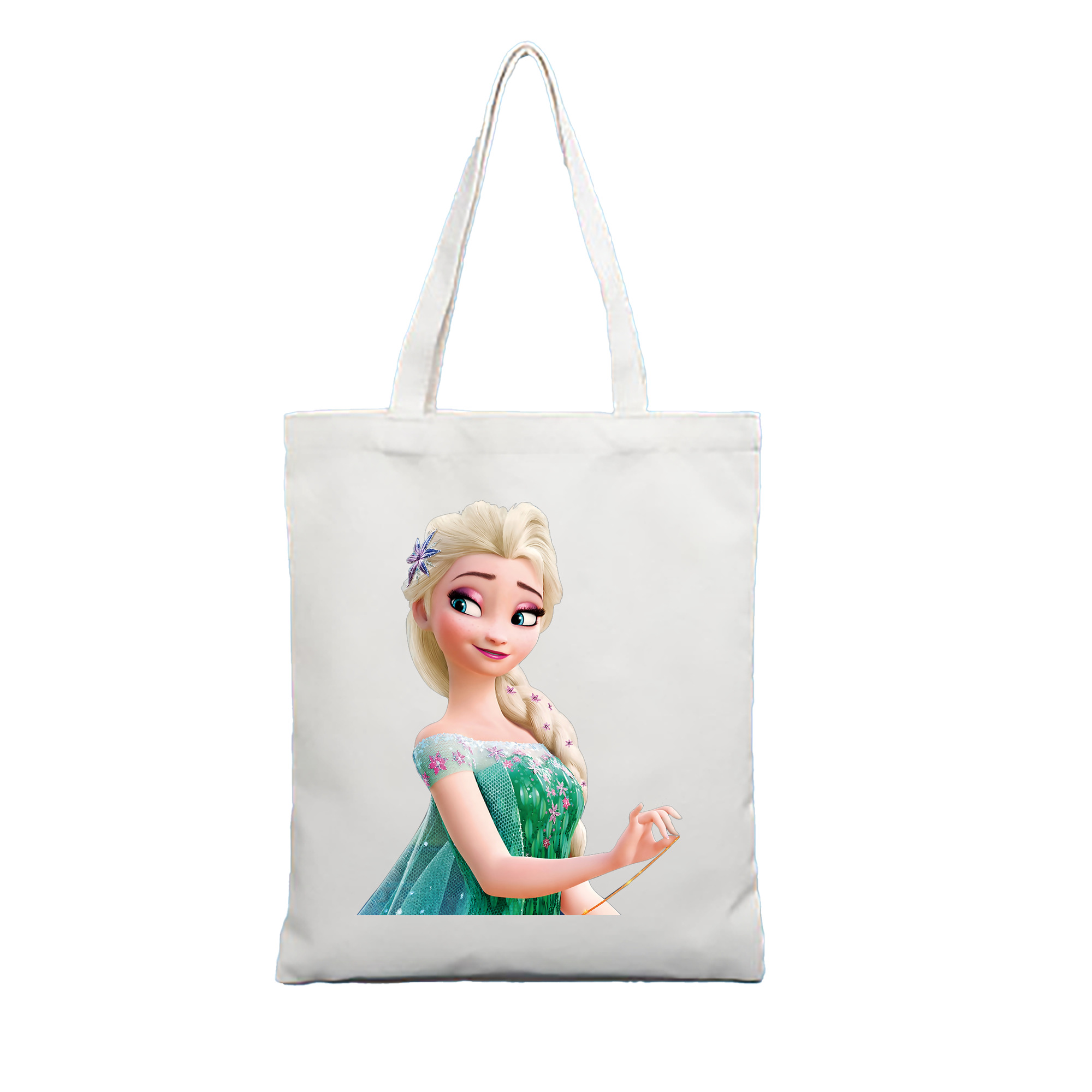 （画像用） アナと雪の女王 アンナ エルサ Frozen Anna Elsa 縦型キャンバス生地手提げバッグ　トートバッグ