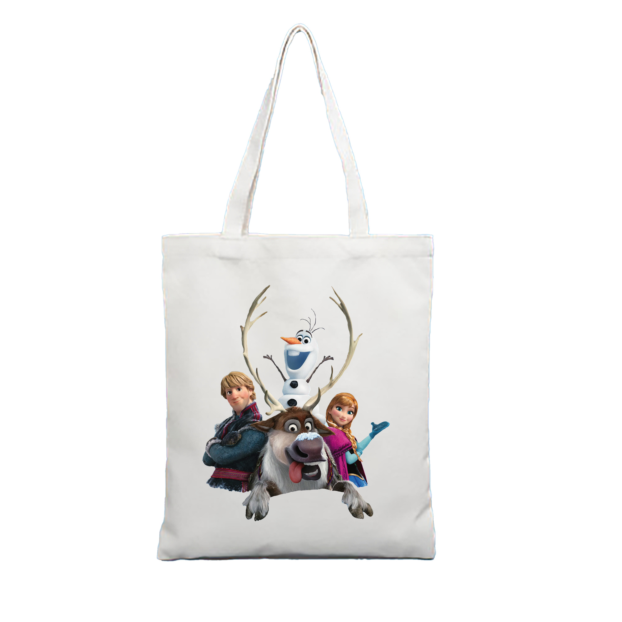 （画像用） アナと雪の女王 アンナ エルサ Frozen Anna Elsa 縦型キャンバス生地手提げバッグ　トートバッグ