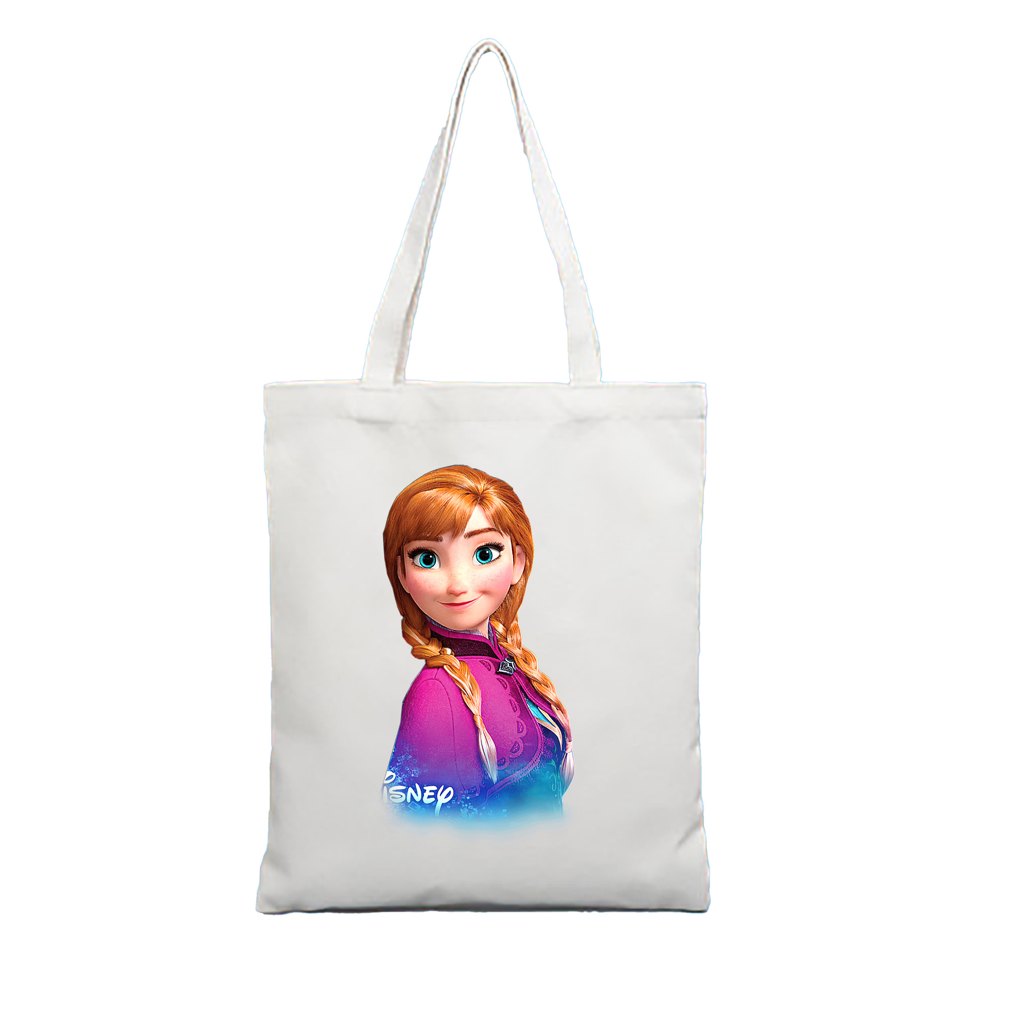（画像用） アナと雪の女王 アンナ エルサ Frozen Anna Elsa 縦型キャンバス生地手提げバッグ　トートバッグ