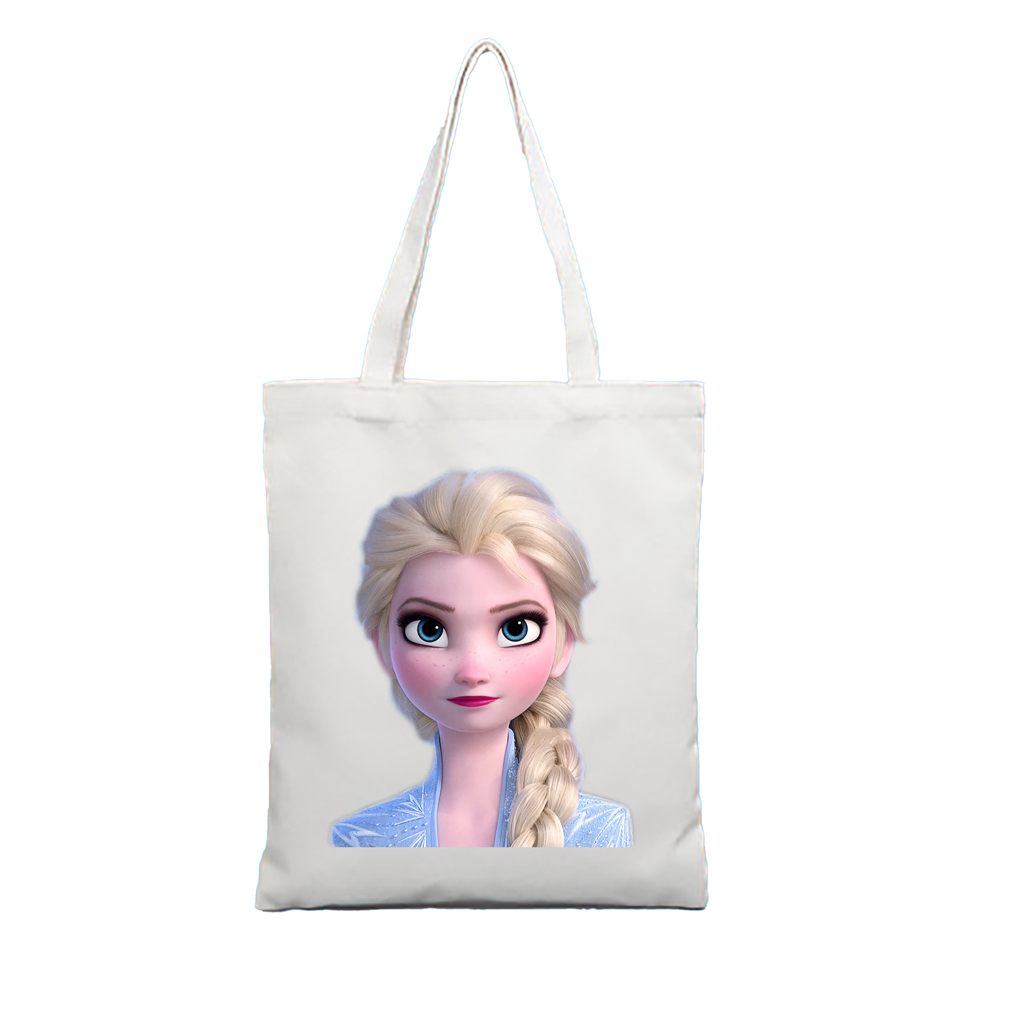 （画像用） アナと雪の女王 アンナ エルサ Frozen Anna Elsa 縦型キャンバス生地手提げバッグ　トートバッグ