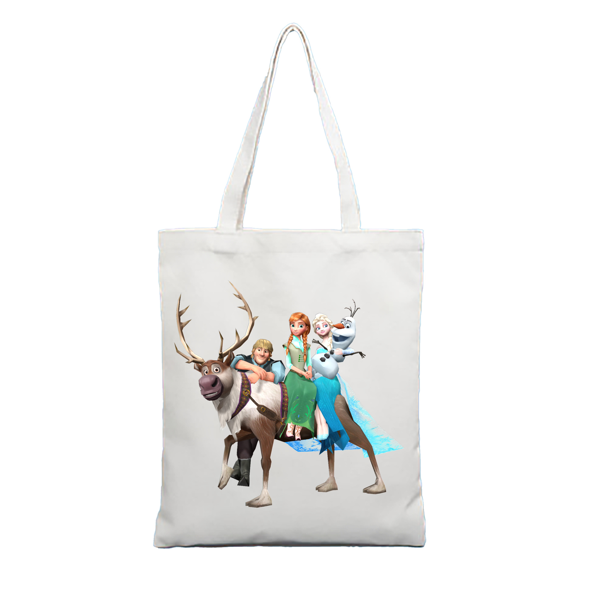 （画像用） アナと雪の女王 アンナ エルサ Frozen Anna Elsa 縦型キャンバス生地手提げバッグ　トートバッグ