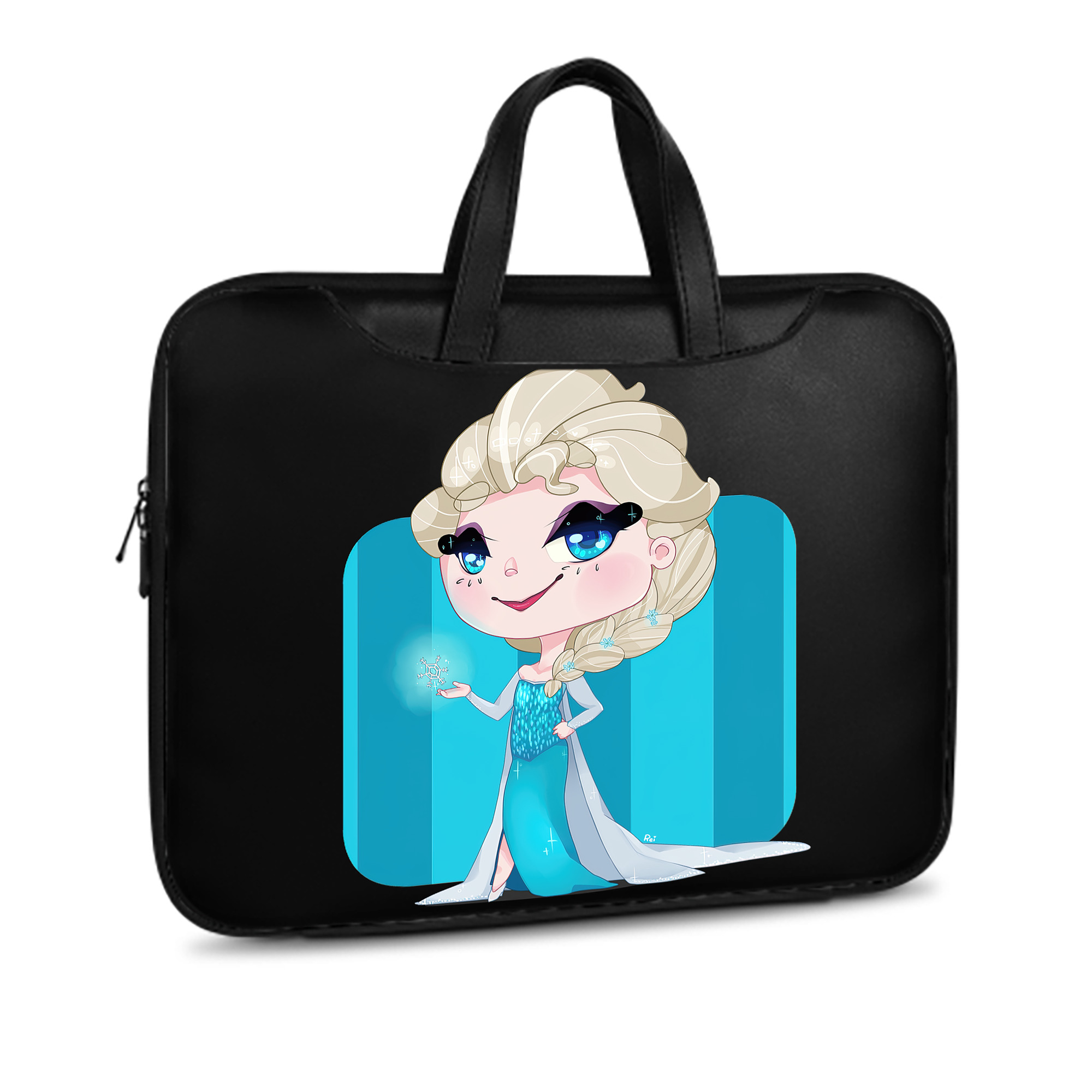 （画像用） アナと雪の女王 アンナ エルサ Frozen Anna Elsa レザーラップトップバッグ　ノートパソコンケース