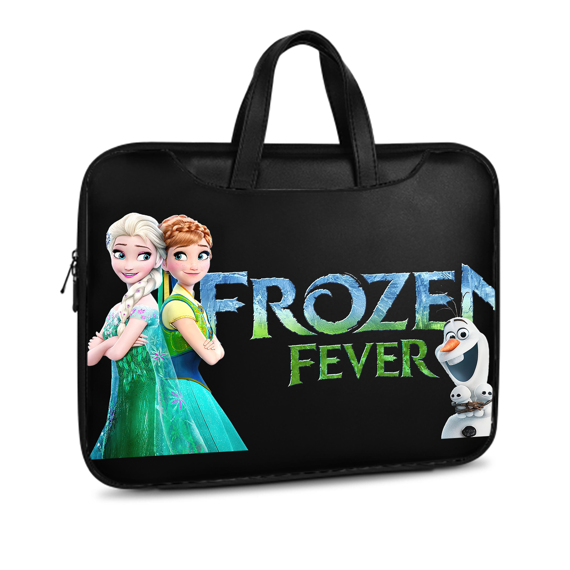 （画像用） アナと雪の女王 アンナ エルサ Frozen Anna Elsa レザーラップトップバッグ　ノートパソコンケース