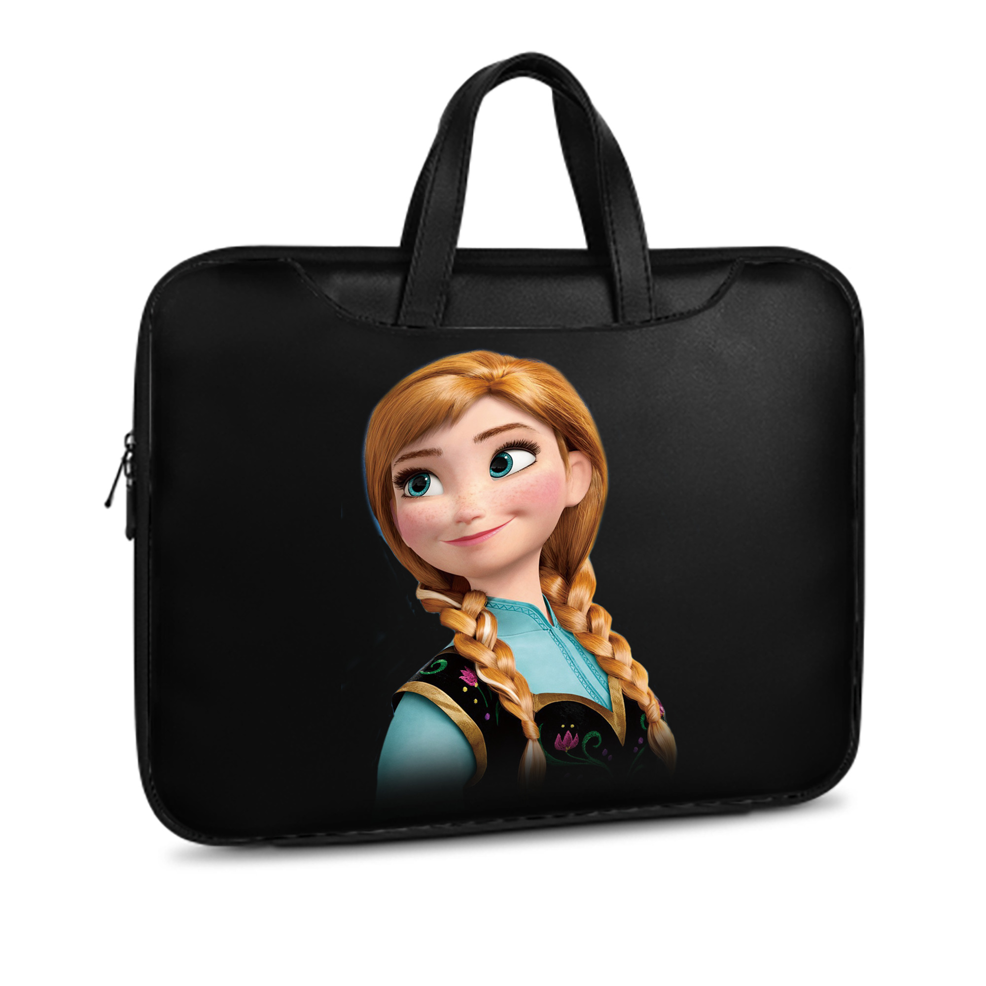 （画像用） アナと雪の女王 アンナ エルサ Frozen Anna Elsa レザーラップトップバッグ　ノートパソコンケース