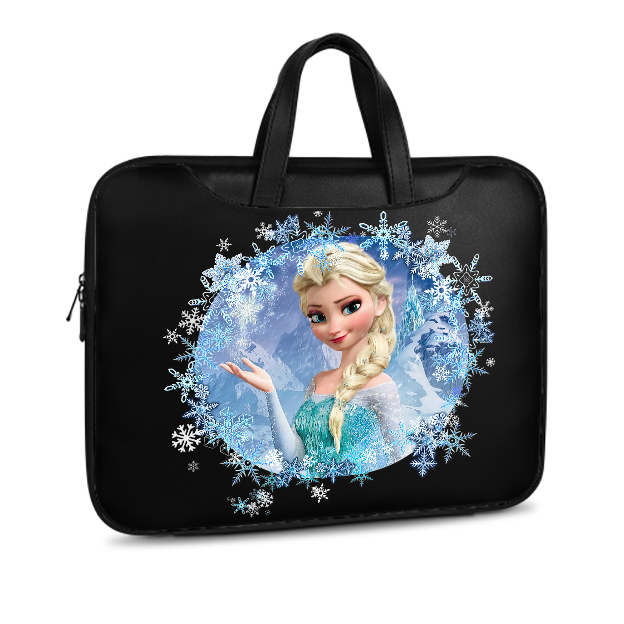 （画像用） アナと雪の女王 アンナ エルサ Frozen Anna Elsa レザーラップトップバッグ　ノートパソコンケース