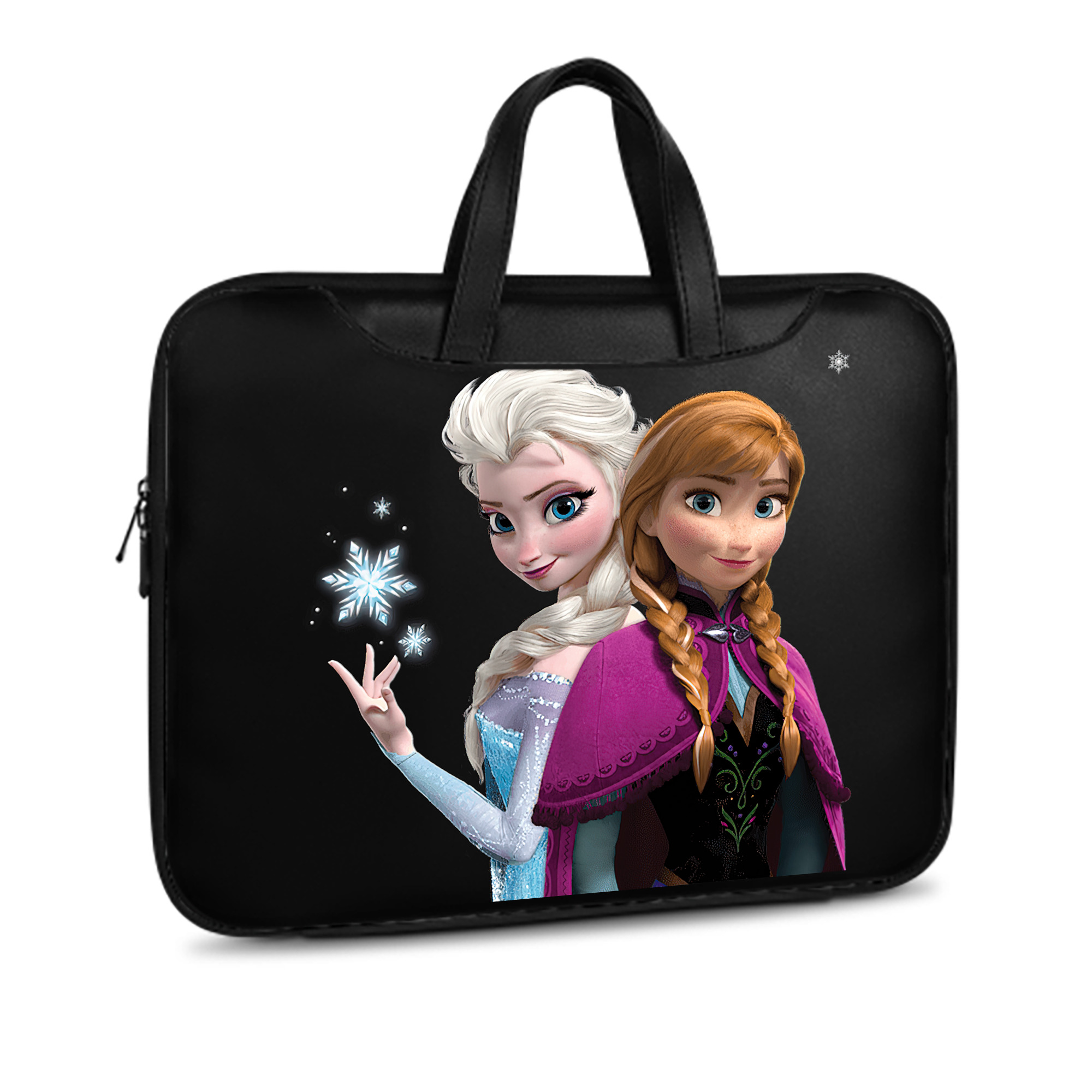 （画像用） アナと雪の女王 アンナ エルサ Frozen Anna Elsa レザーラップトップバッグ　ノートパソコンケース