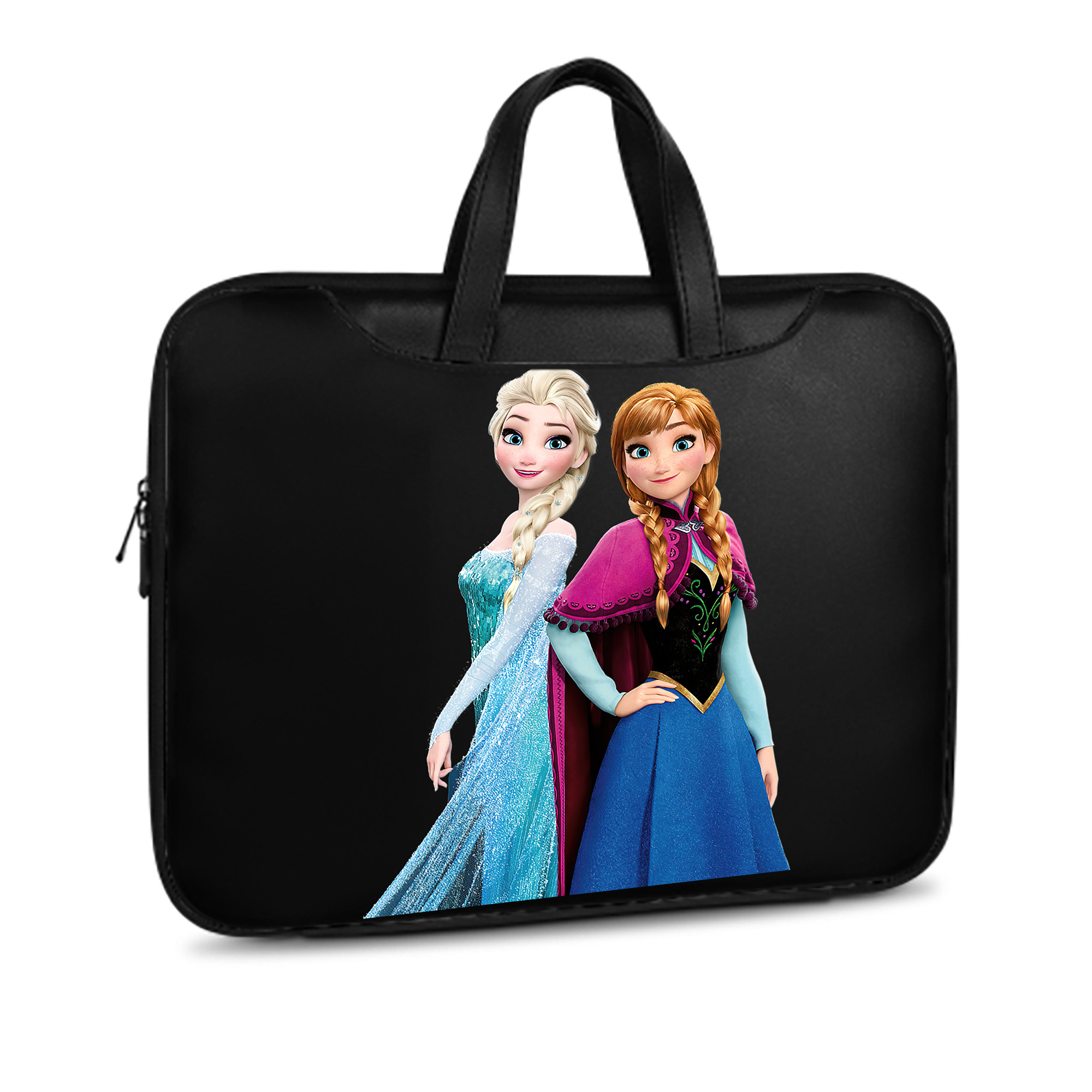 （画像用） アナと雪の女王 アンナ エルサ Frozen Anna Elsa レザーラップトップバッグ　ノートパソコンケース
