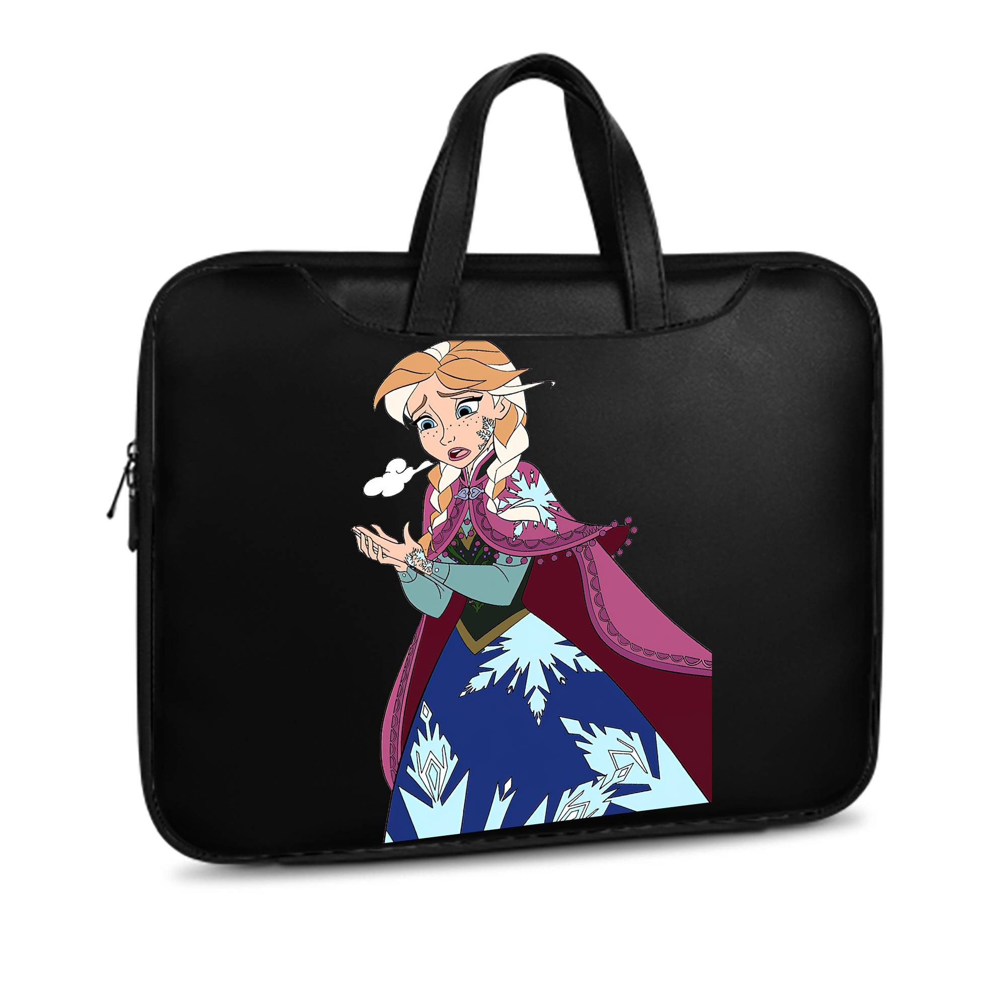 （画像用） アナと雪の女王 アンナ エルサ Frozen Anna Elsa レザーラップトップバッグ　ノートパソコンケース