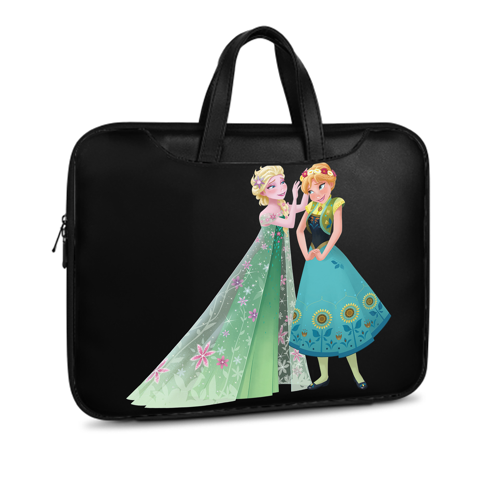（画像用） アナと雪の女王 アンナ エルサ Frozen Anna Elsa レザーラップトップバッグ　ノートパソコンケース