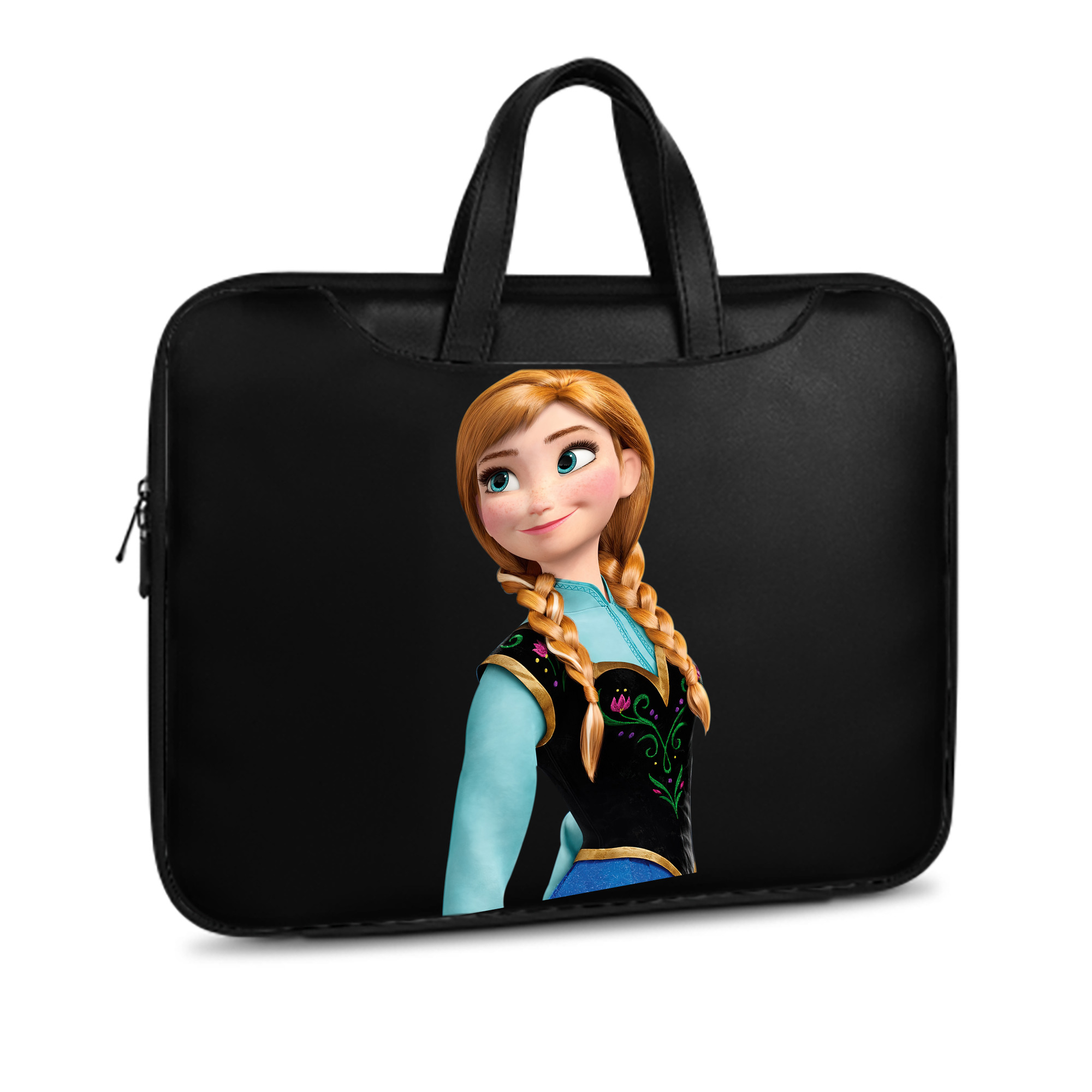 （画像用） アナと雪の女王 アンナ エルサ Frozen Anna Elsa レザーラップトップバッグ　ノートパソコンケース