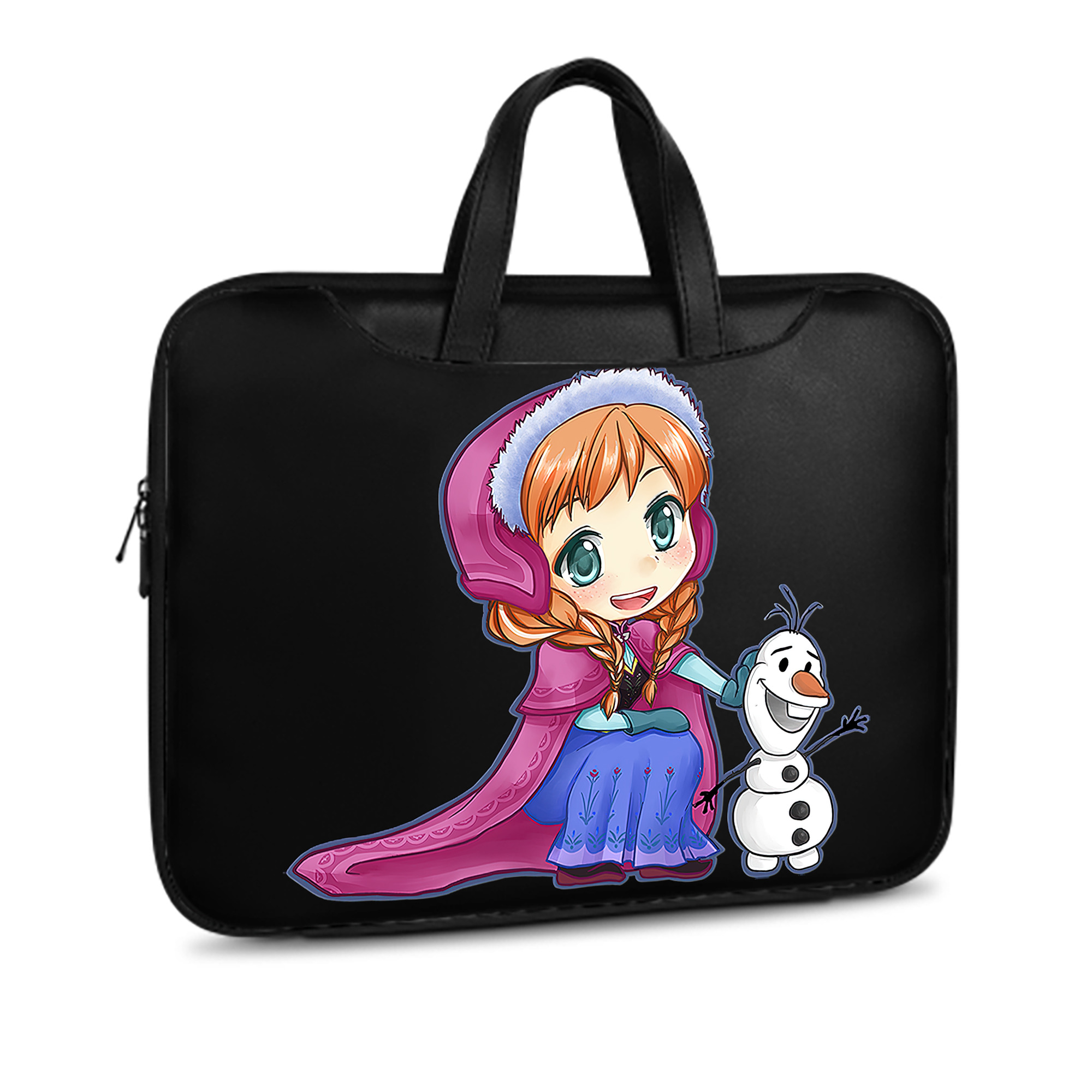（画像用） アナと雪の女王 アンナ エルサ Frozen Anna Elsa レザーラップトップバッグ　ノートパソコンケース