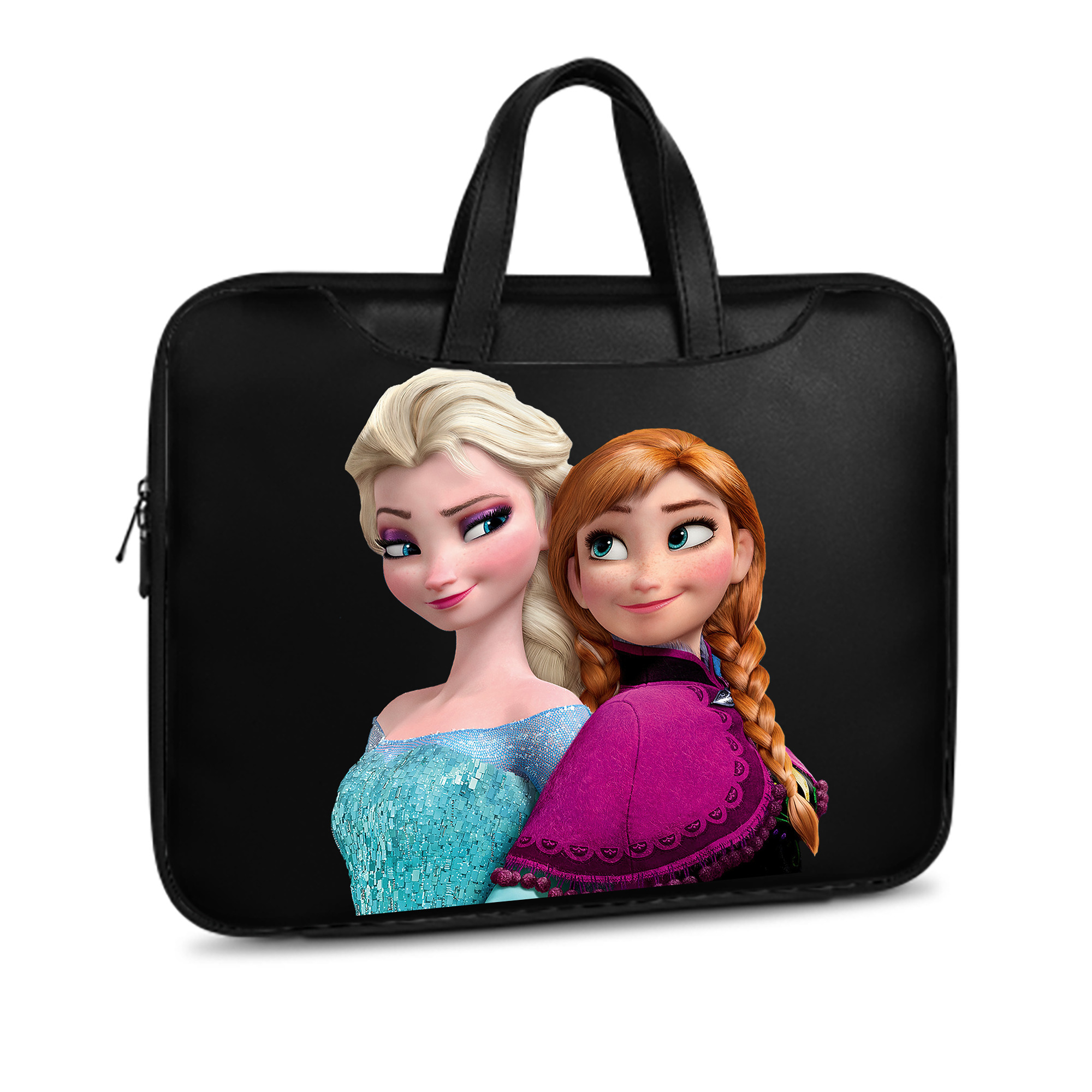 （画像用） アナと雪の女王 アンナ エルサ Frozen Anna Elsa レザーラップトップバッグ　ノートパソコンケース
