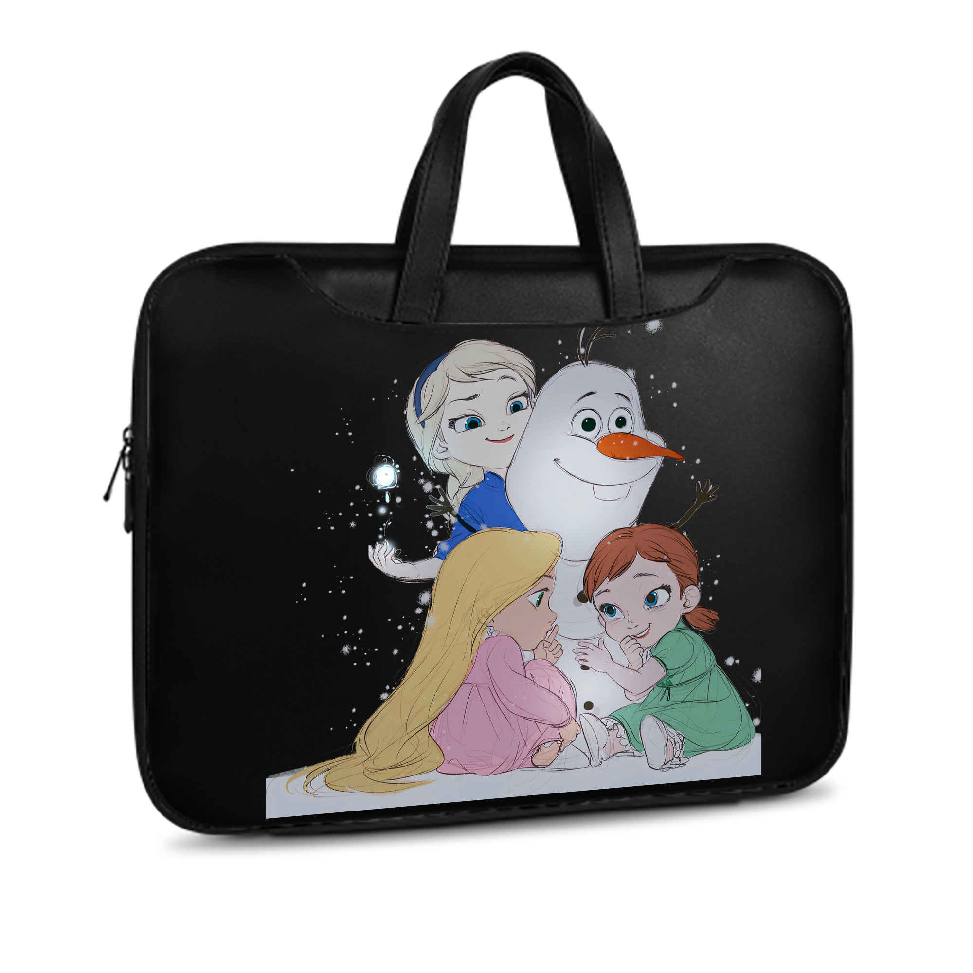 （画像用） アナと雪の女王 アンナ エルサ Frozen Anna Elsa レザーラップトップバッグ　ノートパソコンケース