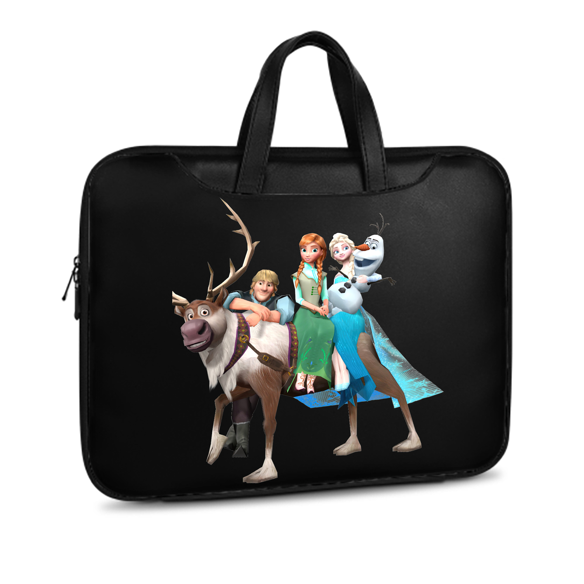 （画像用） アナと雪の女王 アンナ エルサ Frozen Anna Elsa レザーラップトップバッグ　ノートパソコンケース