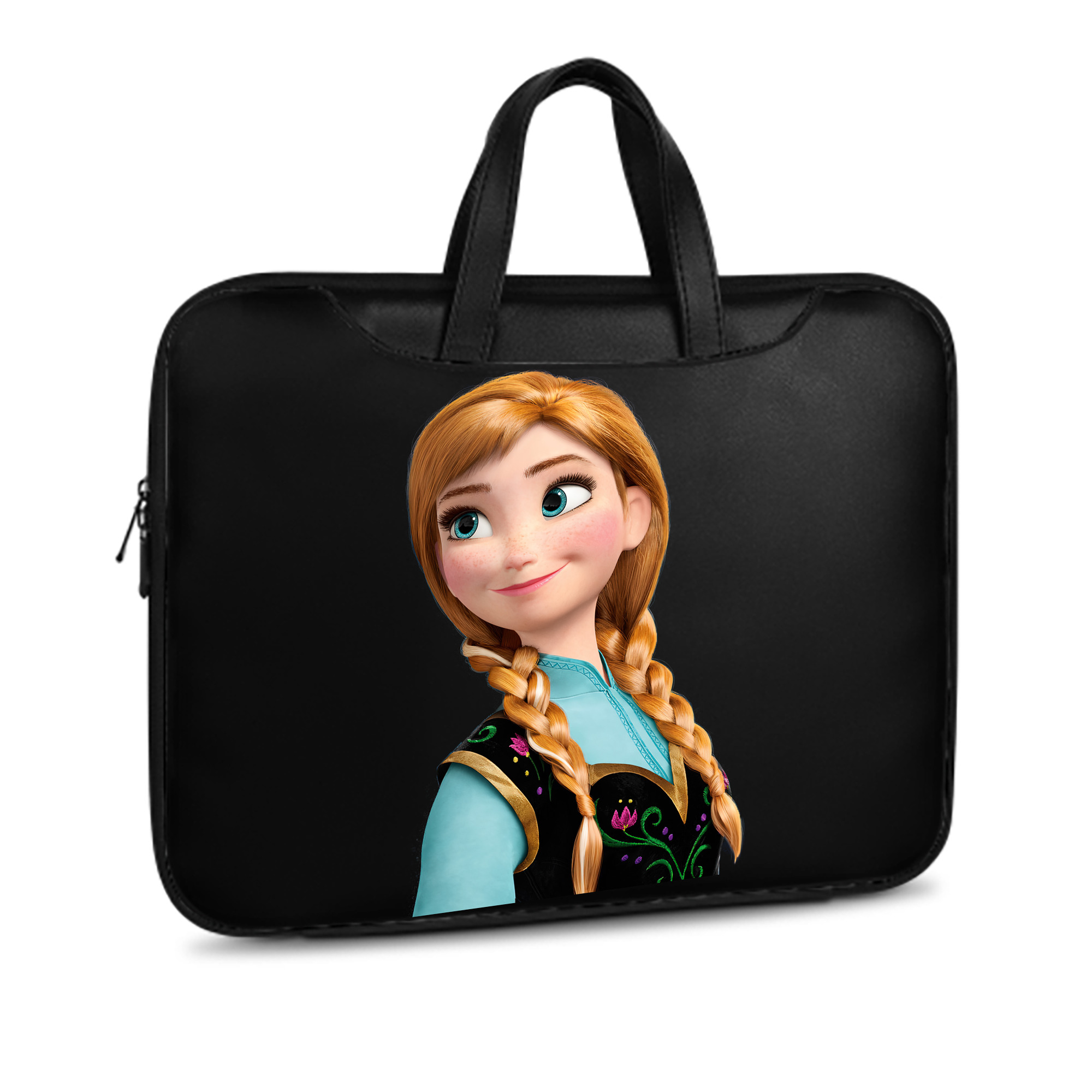 （画像用） アナと雪の女王 アンナ エルサ Frozen Anna Elsa レザーラップトップバッグ　ノートパソコンケース
