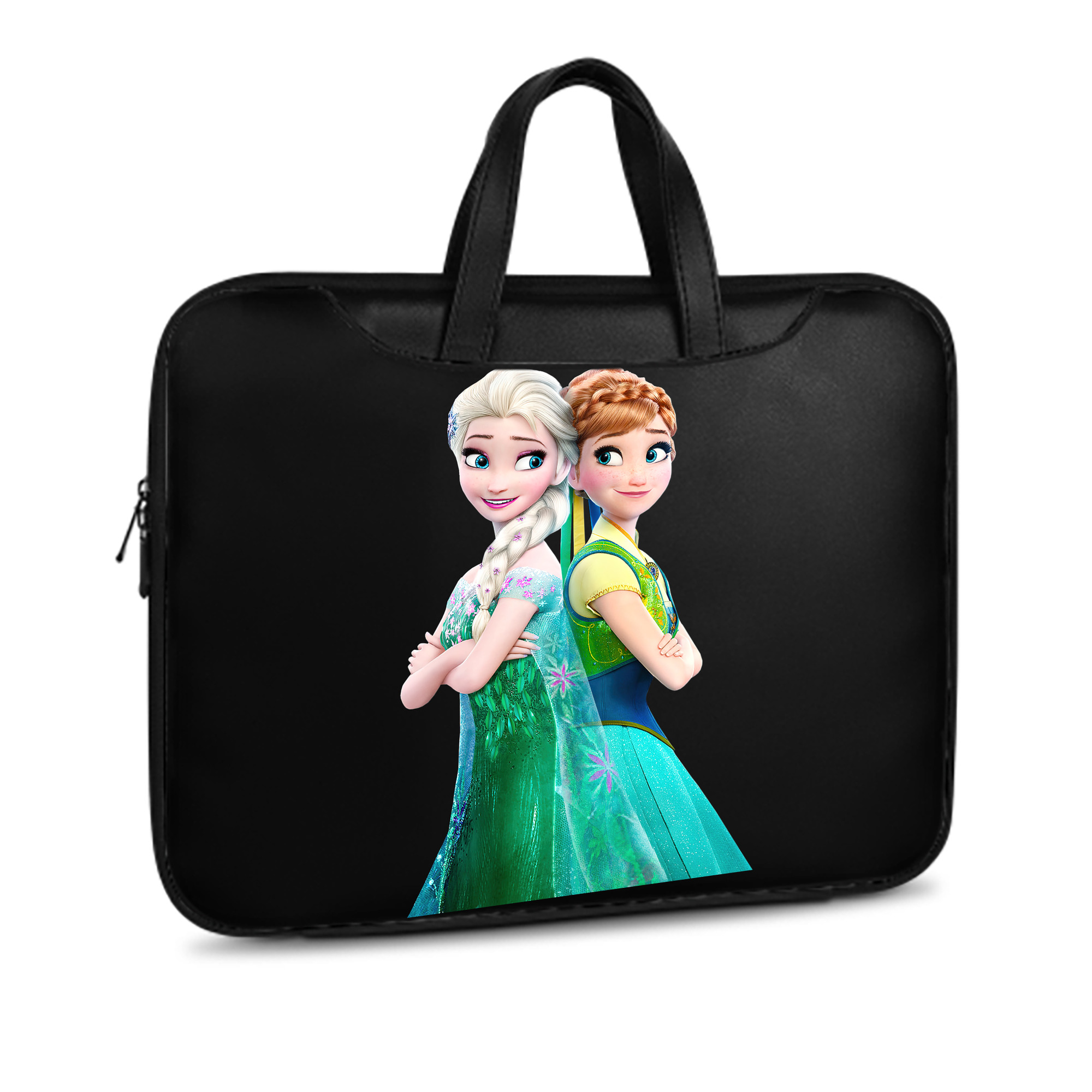 （画像用） アナと雪の女王 アンナ エルサ Frozen Anna Elsa レザーラップトップバッグ　ノートパソコンケース