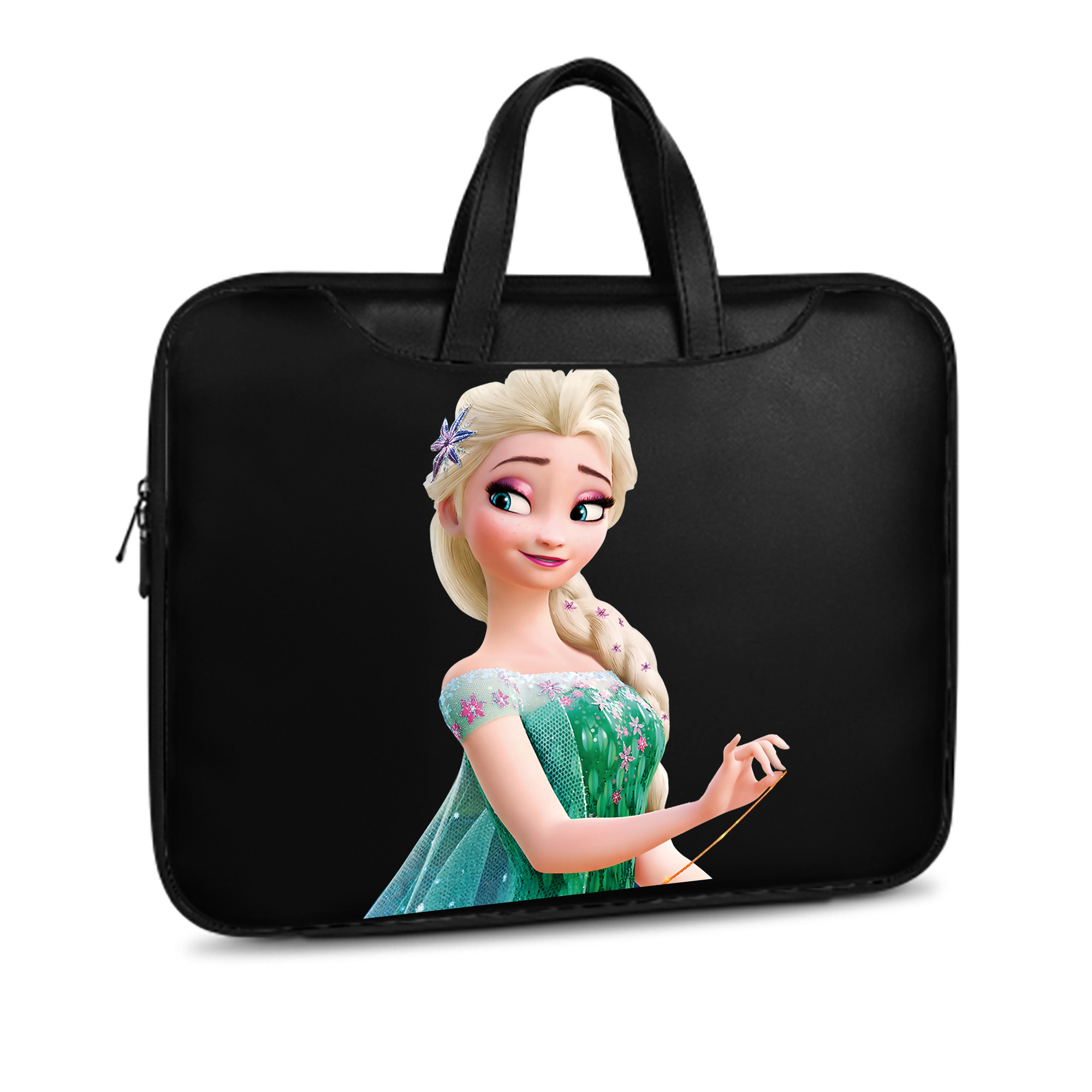 （画像用） アナと雪の女王 アンナ エルサ Frozen Anna Elsa レザーラップトップバッグ　ノートパソコンケース