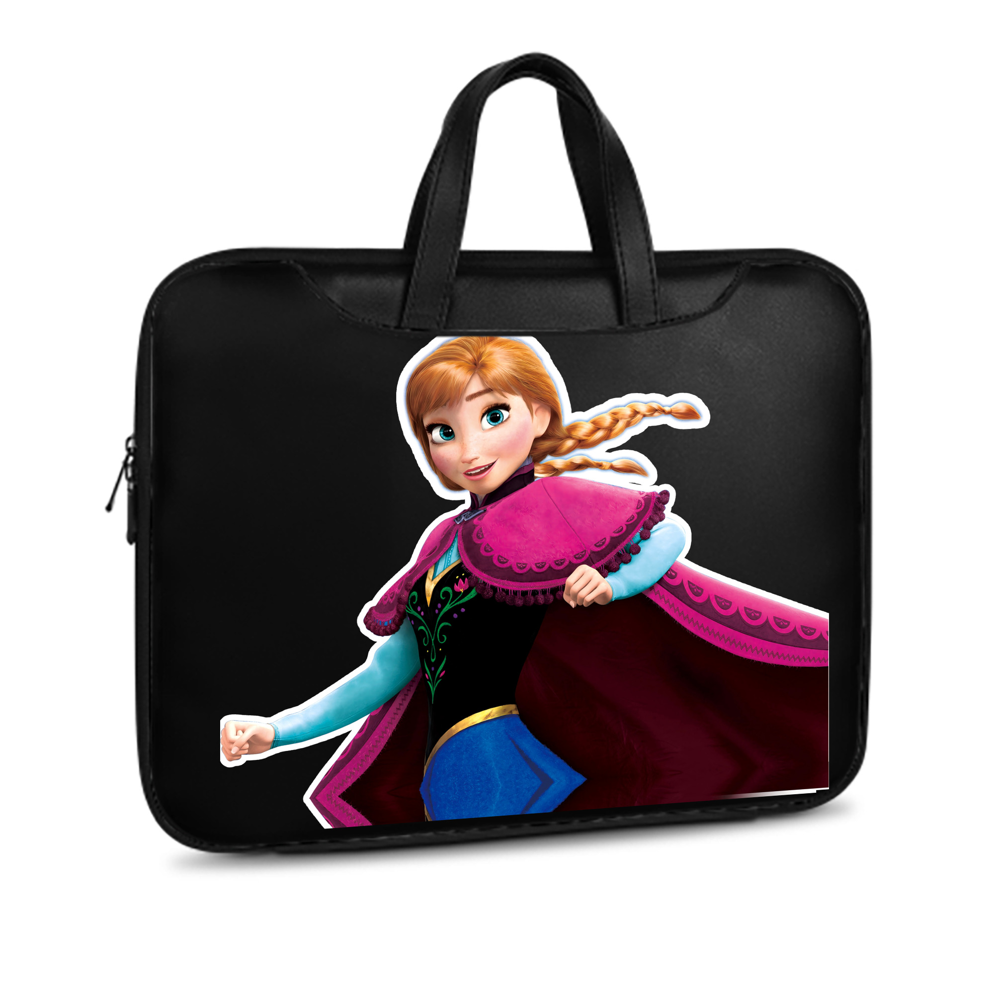 （画像用） アナと雪の女王 アンナ エルサ Frozen Anna Elsa レザーラップトップバッグ　ノートパソコンケース