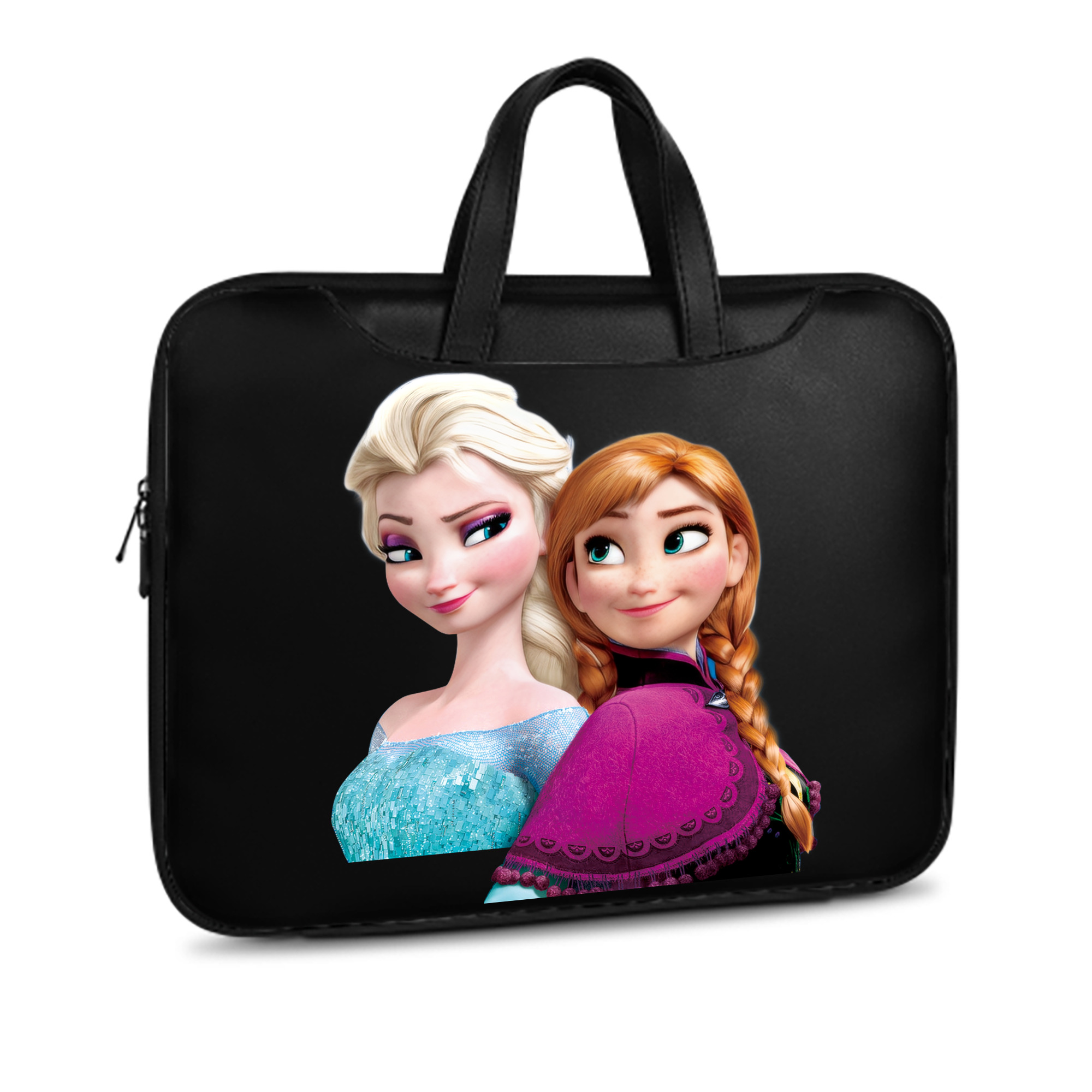 （画像用） アナと雪の女王 アンナ エルサ Frozen Anna Elsa レザーラップトップバッグ　ノートパソコンケース