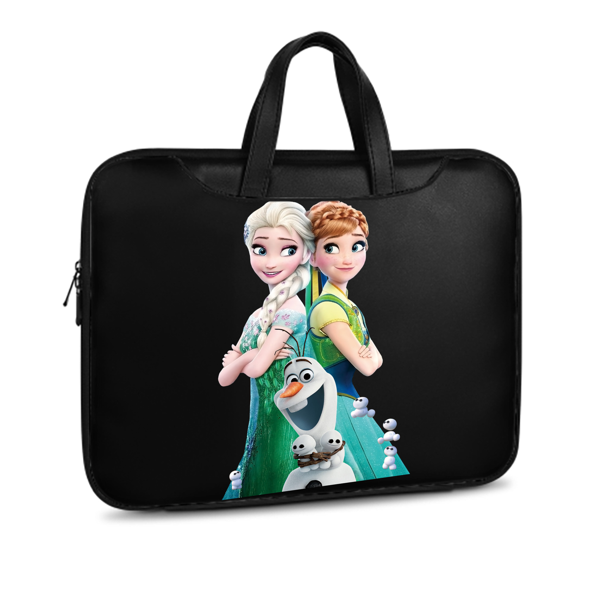 （画像用） アナと雪の女王 アンナ エルサ Frozen Anna Elsa レザーラップトップバッグ　ノートパソコンケース