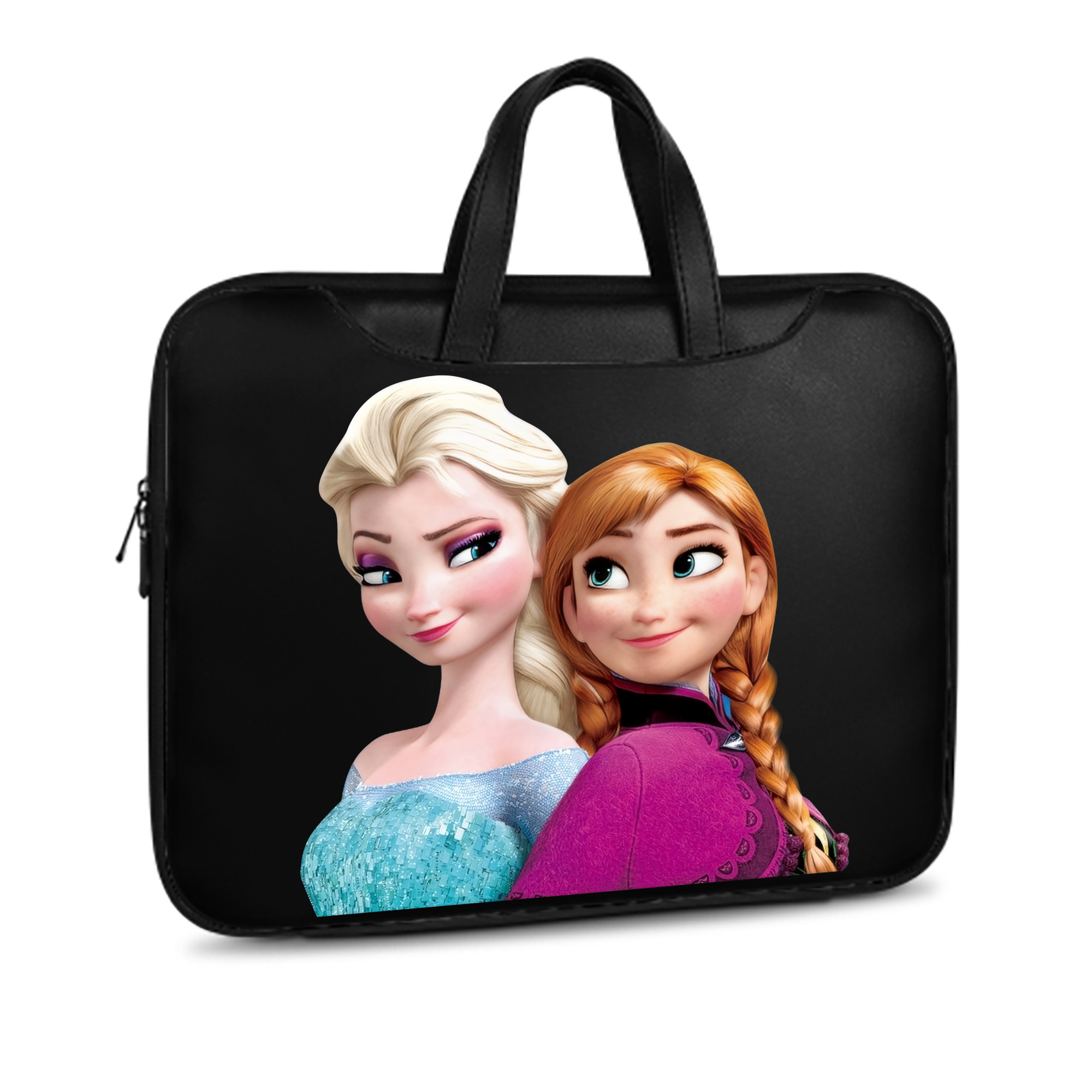 （画像用） アナと雪の女王 アンナ エルサ Frozen Anna Elsa レザーラップトップバッグ　ノートパソコンケース