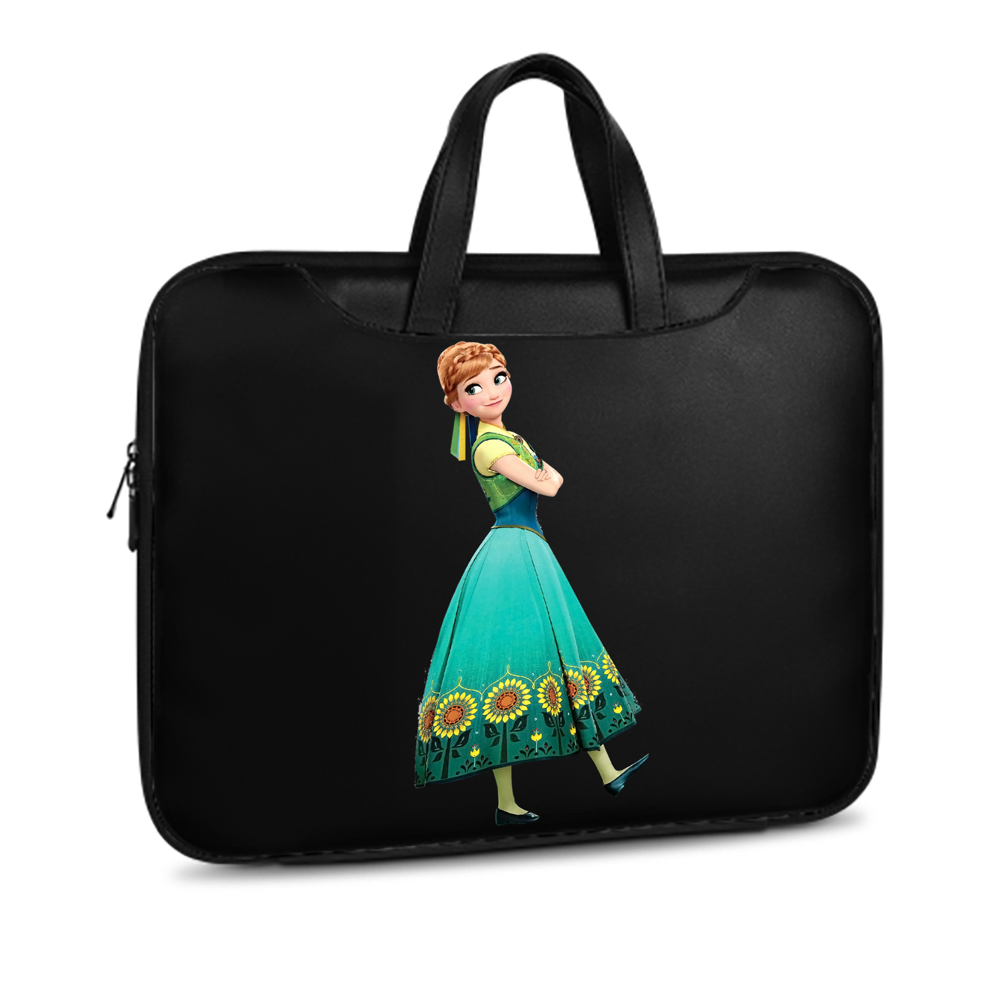 （画像用） アナと雪の女王 アンナ エルサ Frozen Anna Elsa レザーラップトップバッグ　ノートパソコンケース