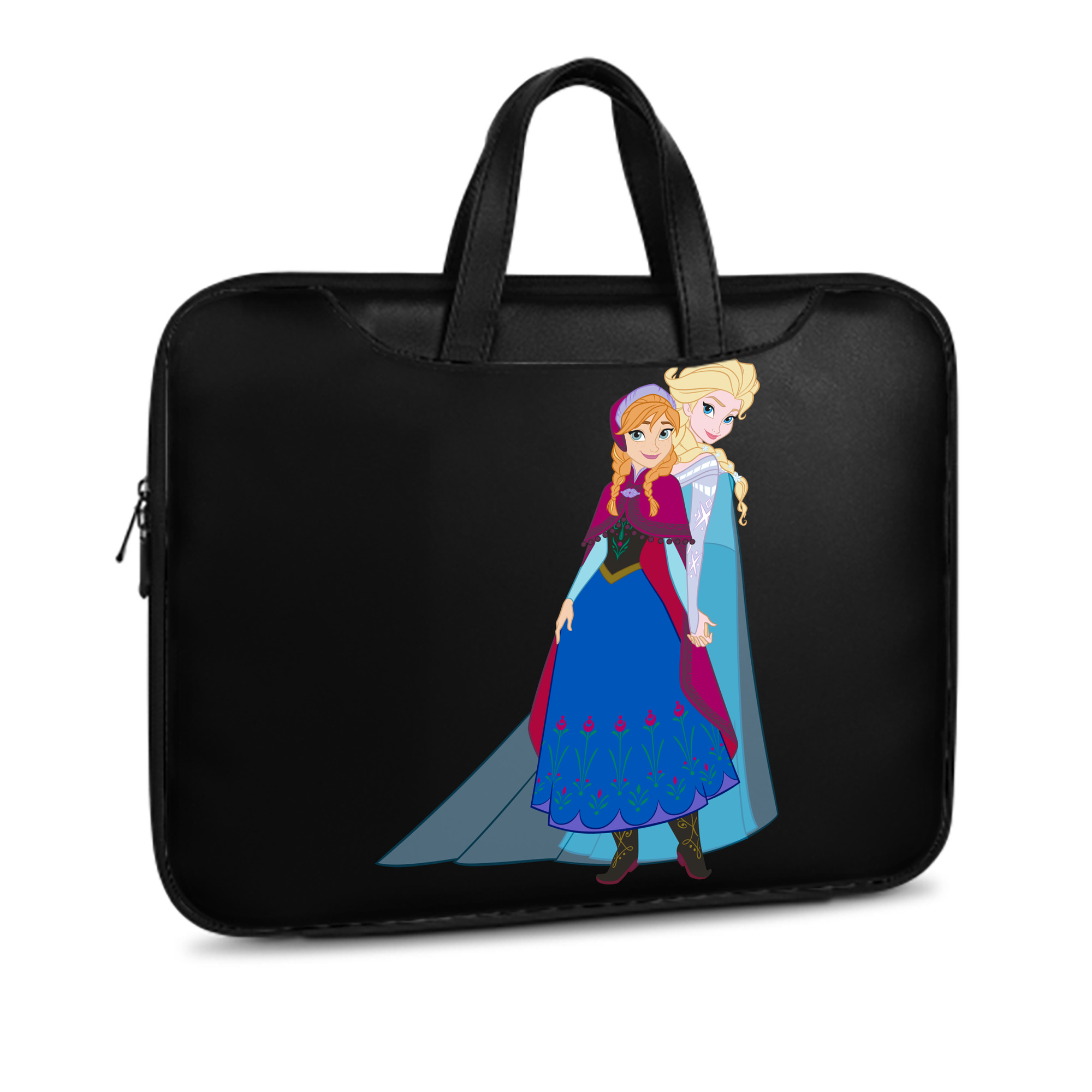 （画像用） アナと雪の女王 アンナ エルサ Frozen Anna Elsa レザーラップトップバッグ　ノートパソコンケース