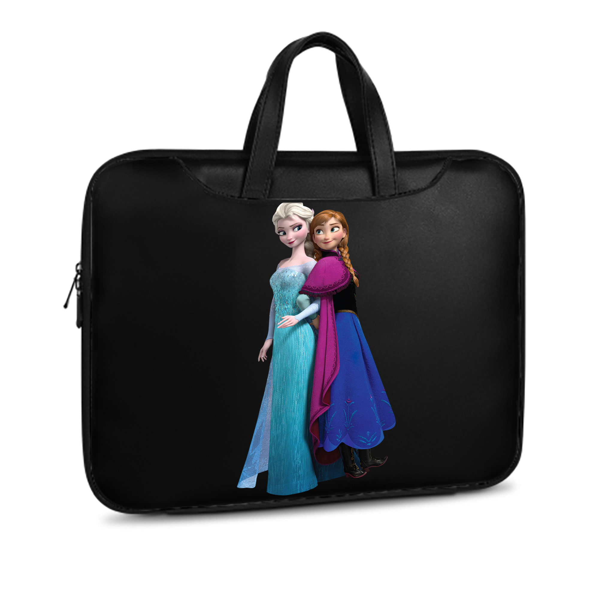 （画像用） アナと雪の女王 アンナ エルサ Frozen Anna Elsa レザーラップトップバッグ　ノートパソコンケース
